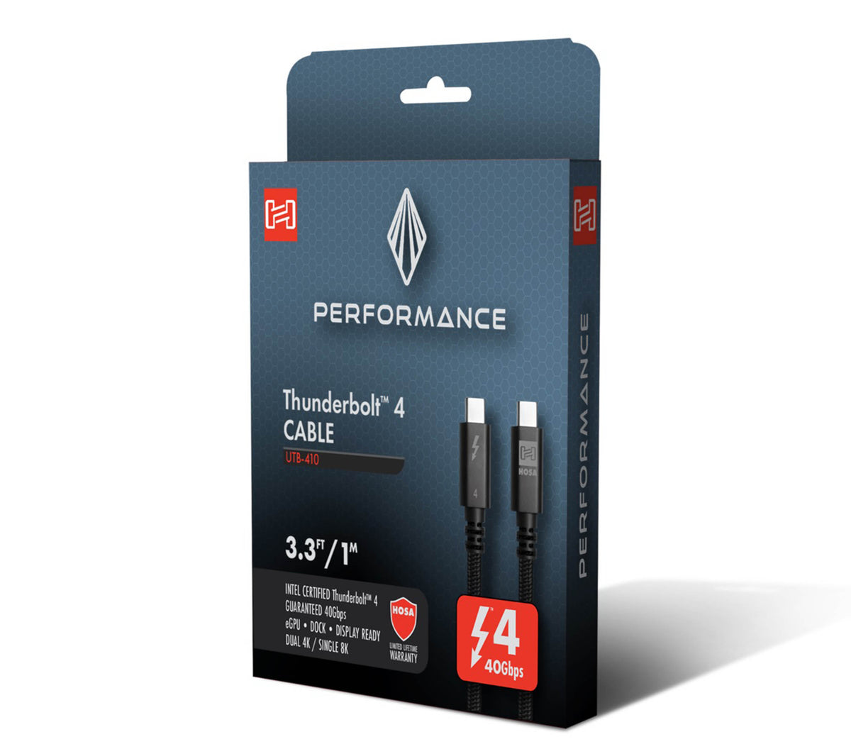 Hosa UTB-410 Performance Thunderbolt 4 Type-C to Type-C Cable