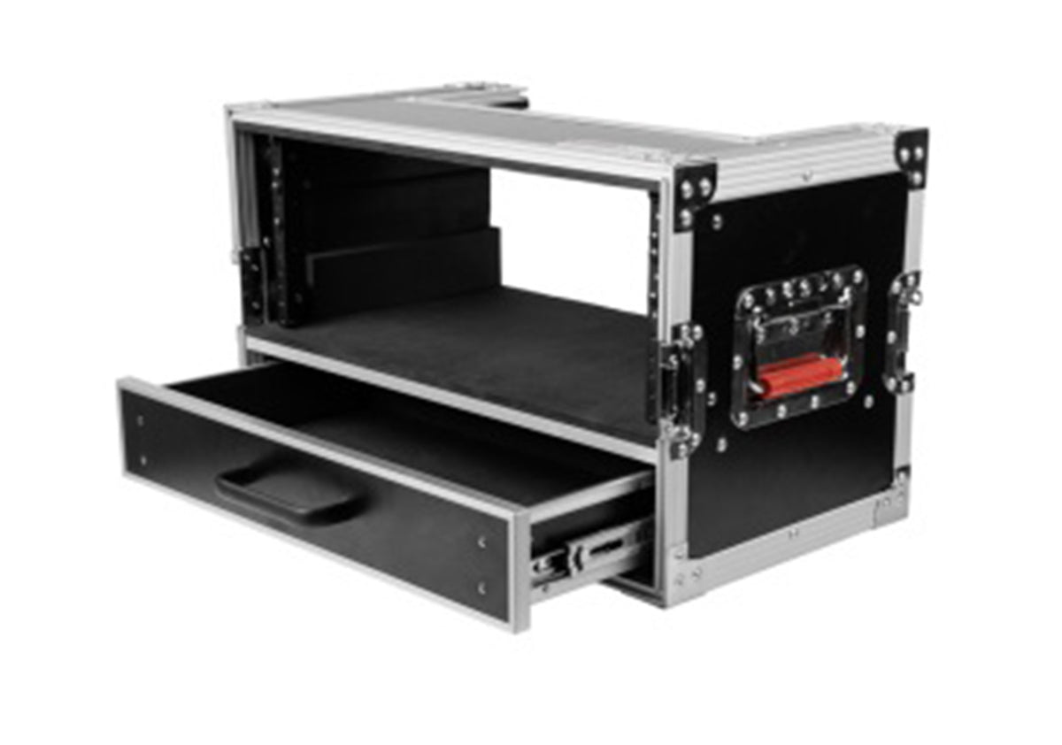 Gator Cases GTOUR-4U-2UDR, ATA-Style 4U Rack Flight Case with 2U Storage Drawer