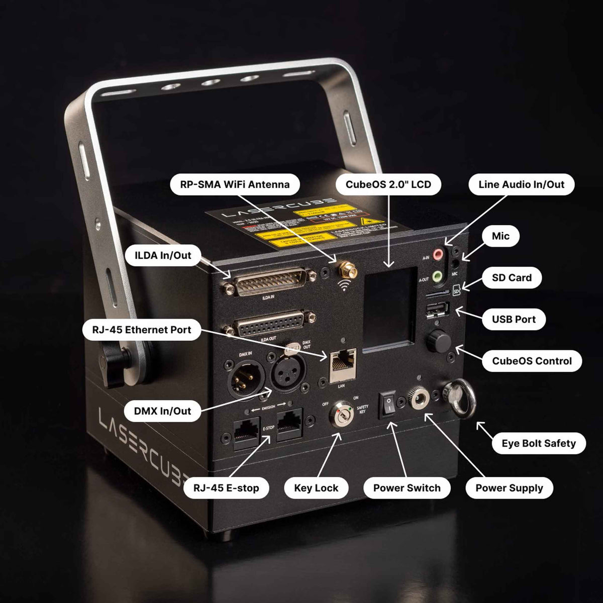 LaserCube Ultra MK2 10W STADIUM Professional RGB Laser Projector and Show System by X-Laser