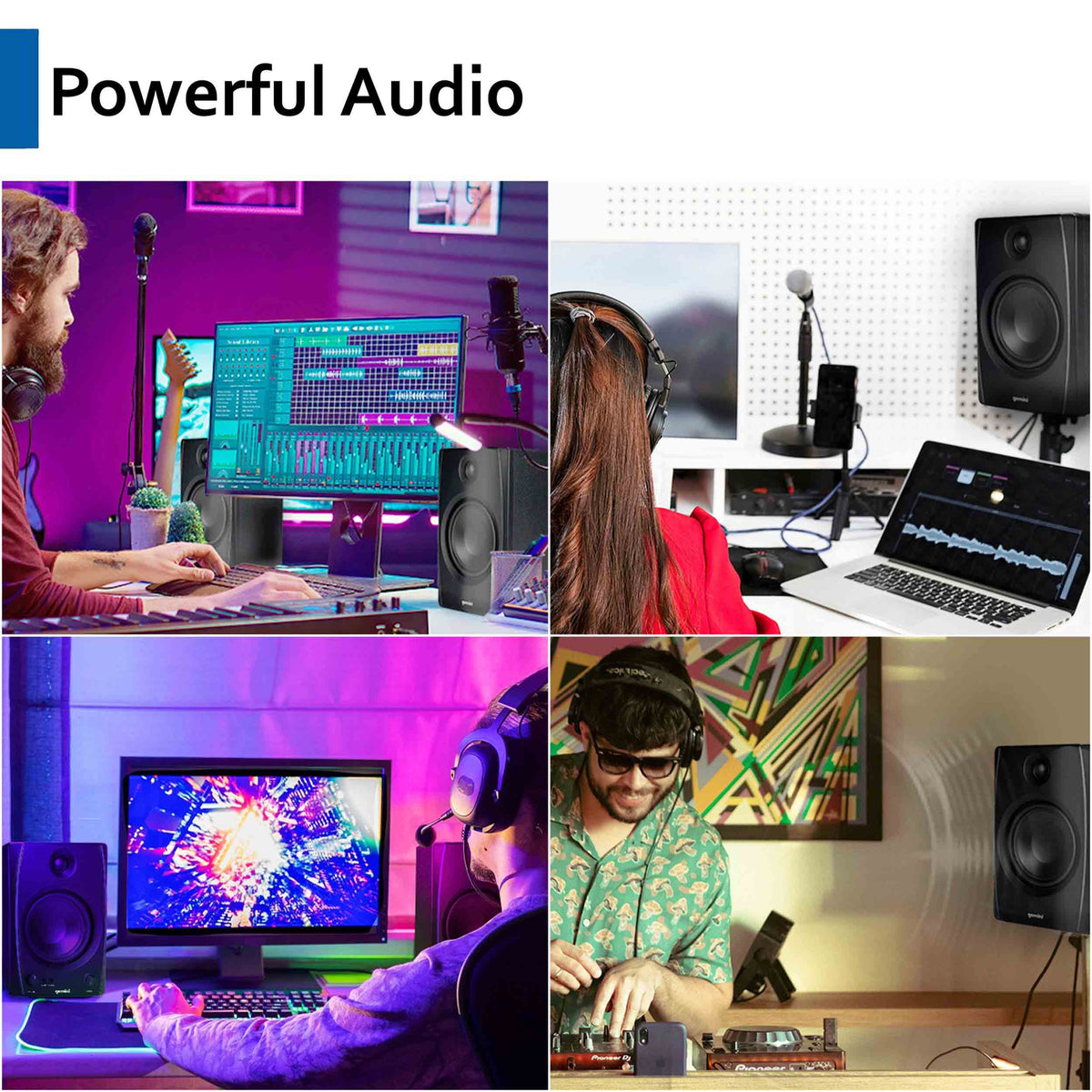 Gemini Sound SMX-5BT 5" Bookshelf Studio Monitors with Bluetooth, 5" Woofers