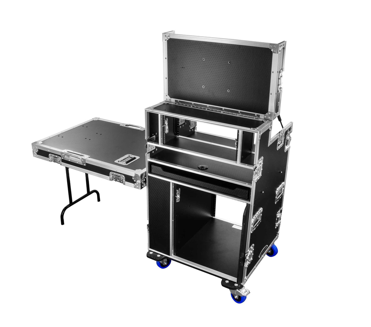Odyssey FLYPACK1 Portable Video Production Workstation Flight Case with 12U and 4U Rack Space