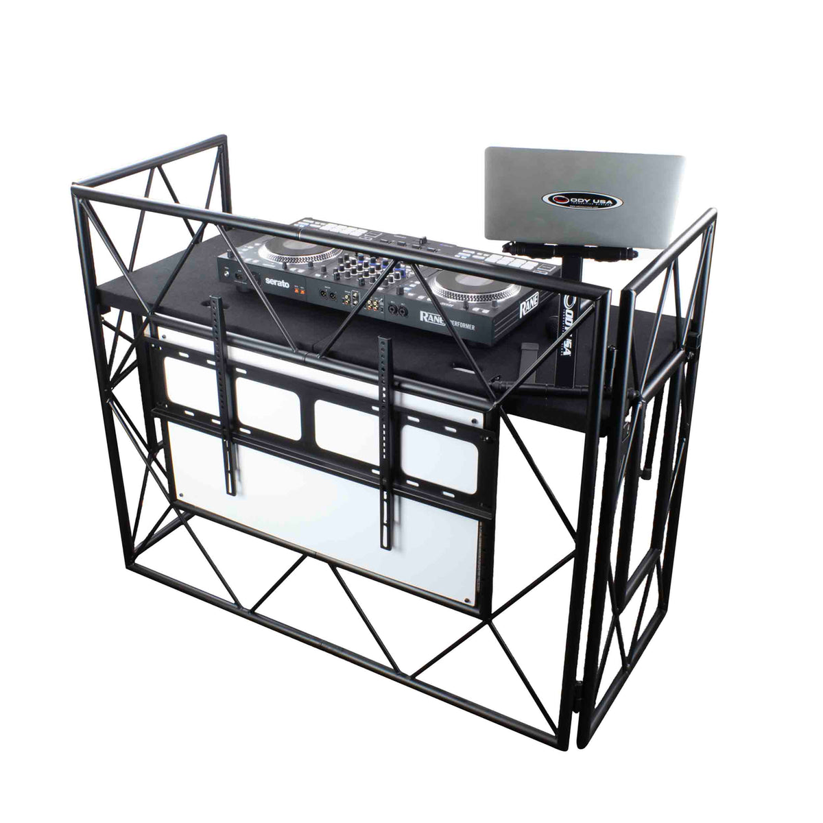 Odyssey ATRUSSDJBOOTH01 Truss Style DJ Booth with 55.5 Inch Wide Work Surface
