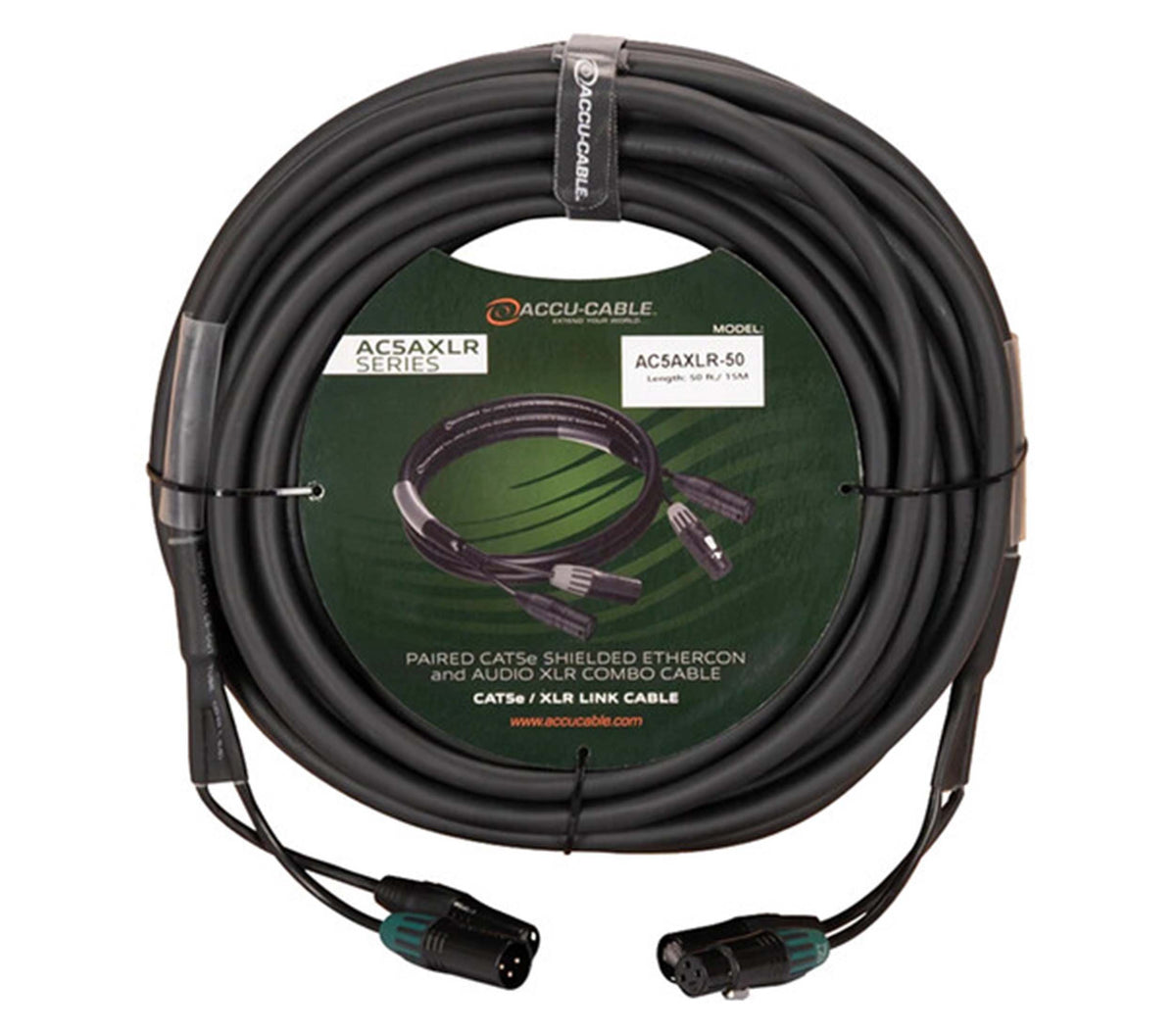 Accu-Cable AC5AXLR-50 CAT5e and XLR Combo Cable - 50 ft