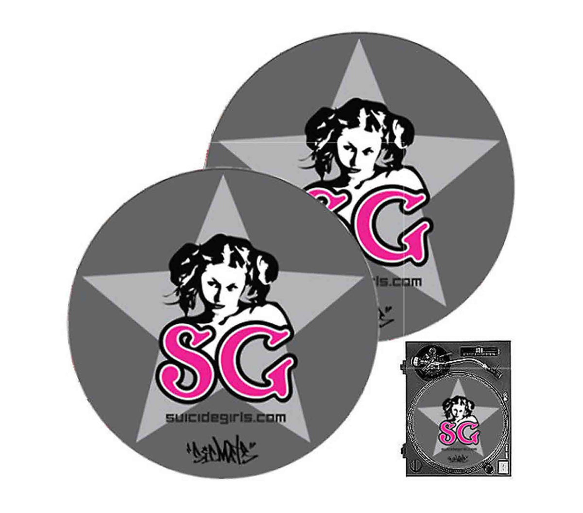 Sicmats DJ Slipmats SUICIDE GIRLS Technics Turntable Slip Mat - Par