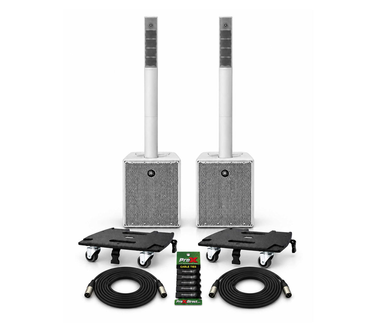 DAS Audio ALTEADUO20AWPLDUO, 3-Way Powered Portable Column System DJ Package with Transport Dolly