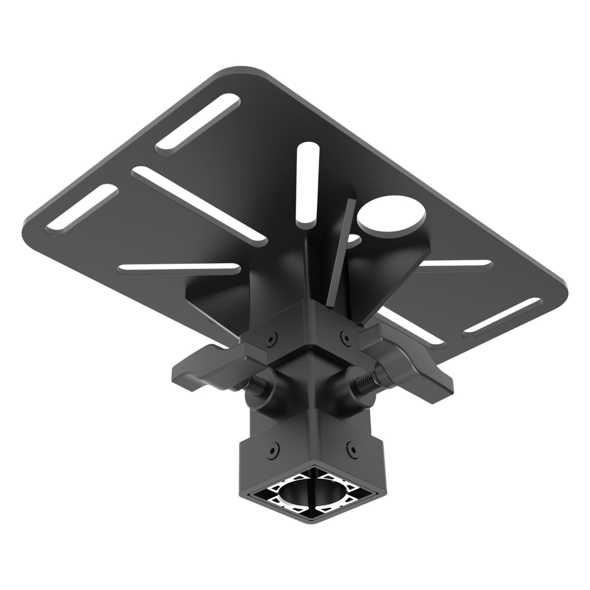 ProX X-LS812PLATEBLK Universal Mounting Plate with Pole Mount for Moving Heads, Projectors and Speakers - 12 × 8-Inch