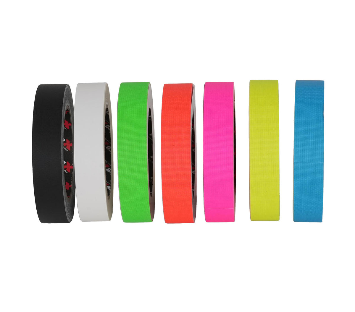 ProX XGF-120FLX7 Matte Gaffer Tape Multi-Color 7-Roll for Cable Color Coding - 1-Inch