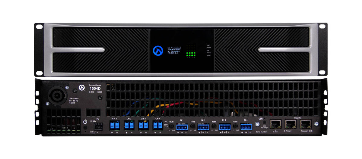 LEA Professional CS1504D-G, 4-Channel Dante Smart Amplifier 1500W per Channel