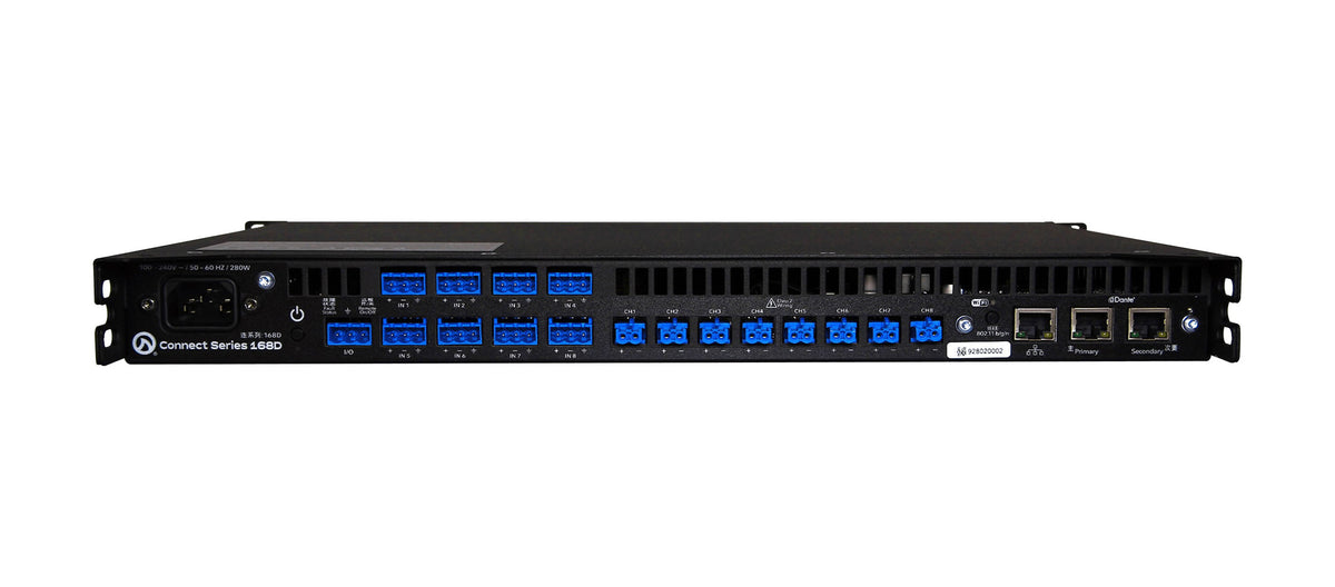 LEA Professional CS168D, 8-Channel Dante Smart Amplifier 160W per Channel
