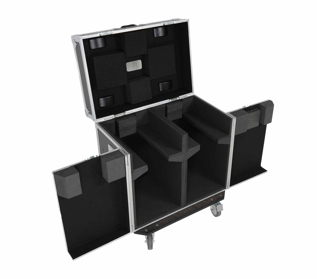 ProX XS-MH20WASHX2W ATA Moving Head Wash Fixture Case - 2 Units with Front Doors and 4" Casters