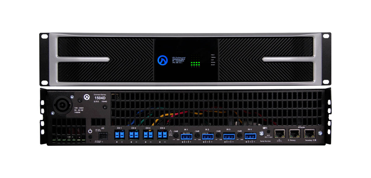 LEA Professional CS1504D, 4-Channel Dante Smart Amplifier 1500W per Channel