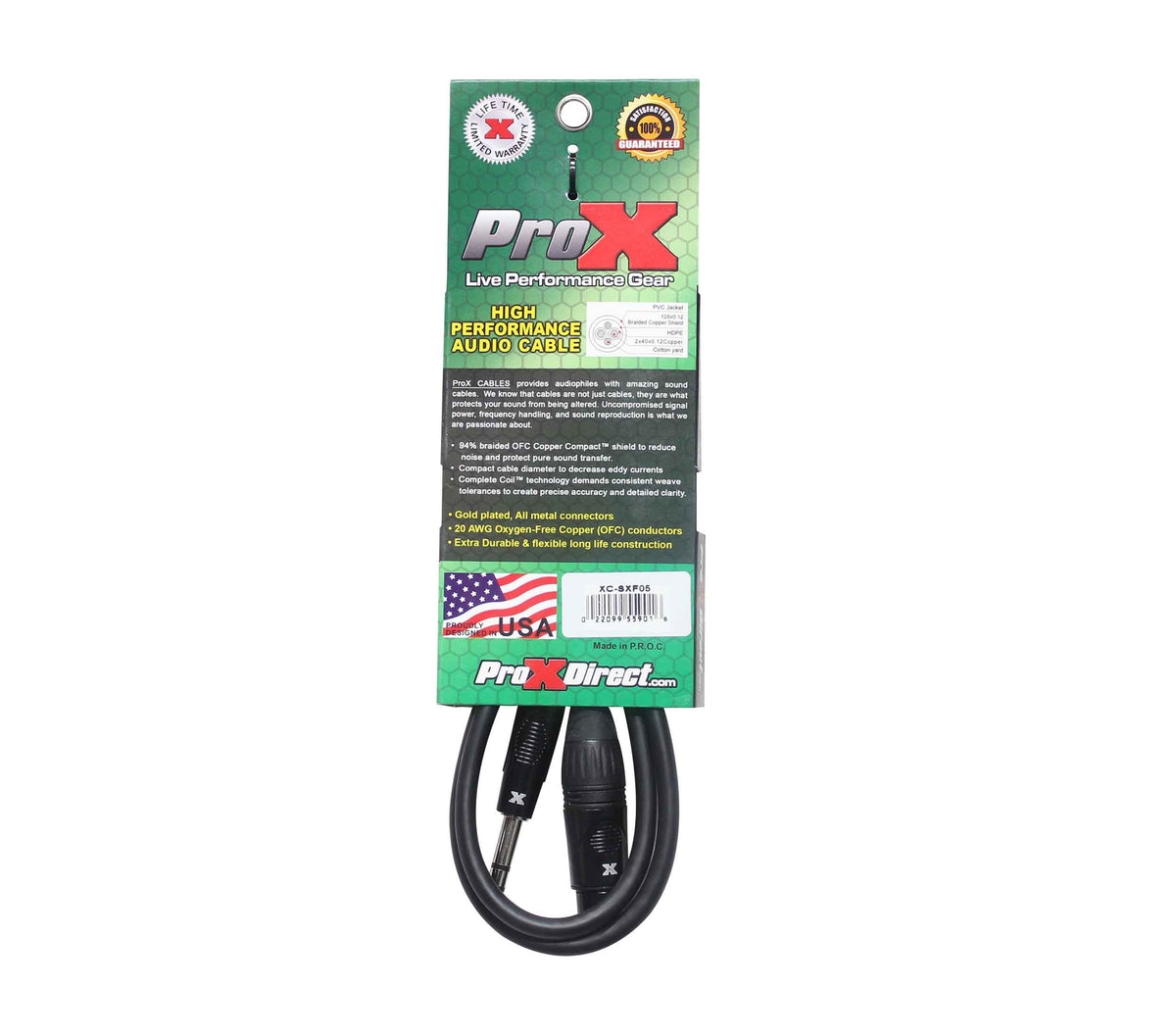ProX XC-SXF05 Balanced 1/4" TRS-M to XLR-F Audio Cable - 5 FT