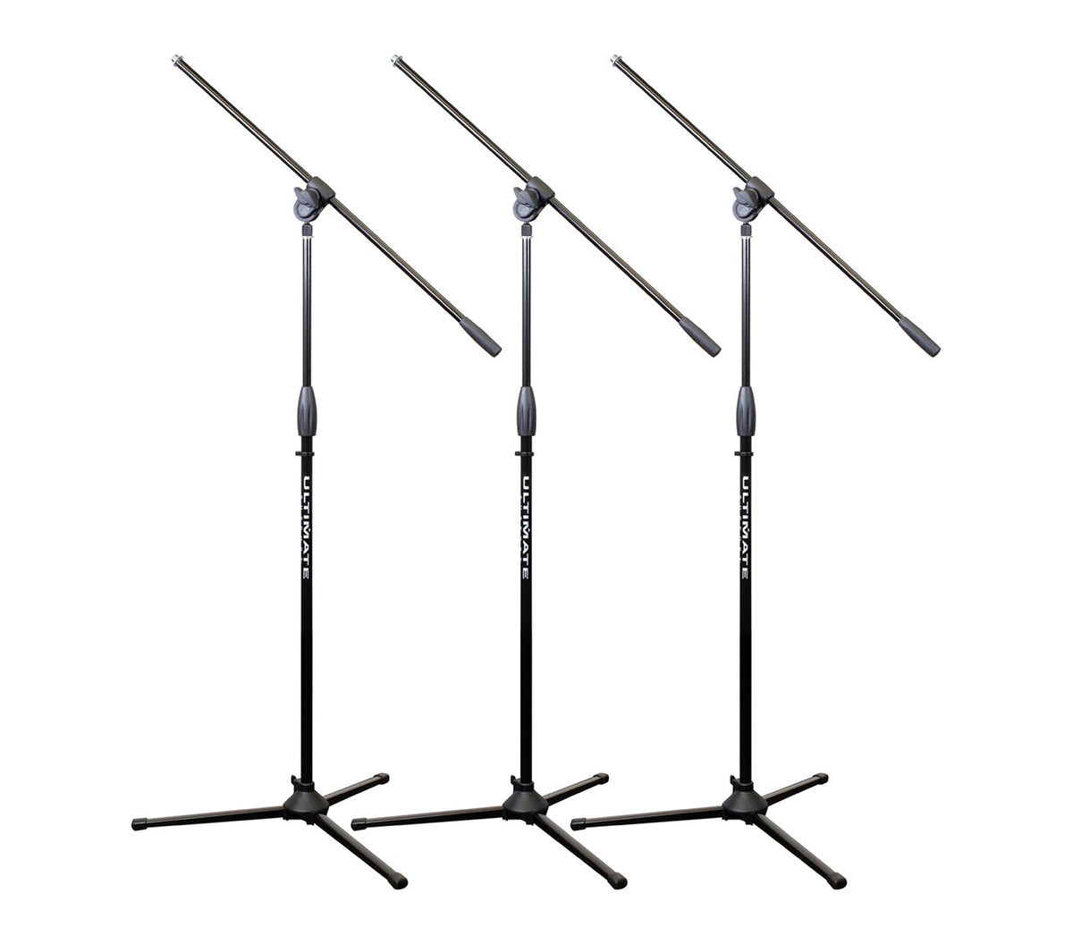 Ultimate Support MC-40B Pro 3-Pack Microphone Boom Stands Fixed Booms with One-Touch Adjustment