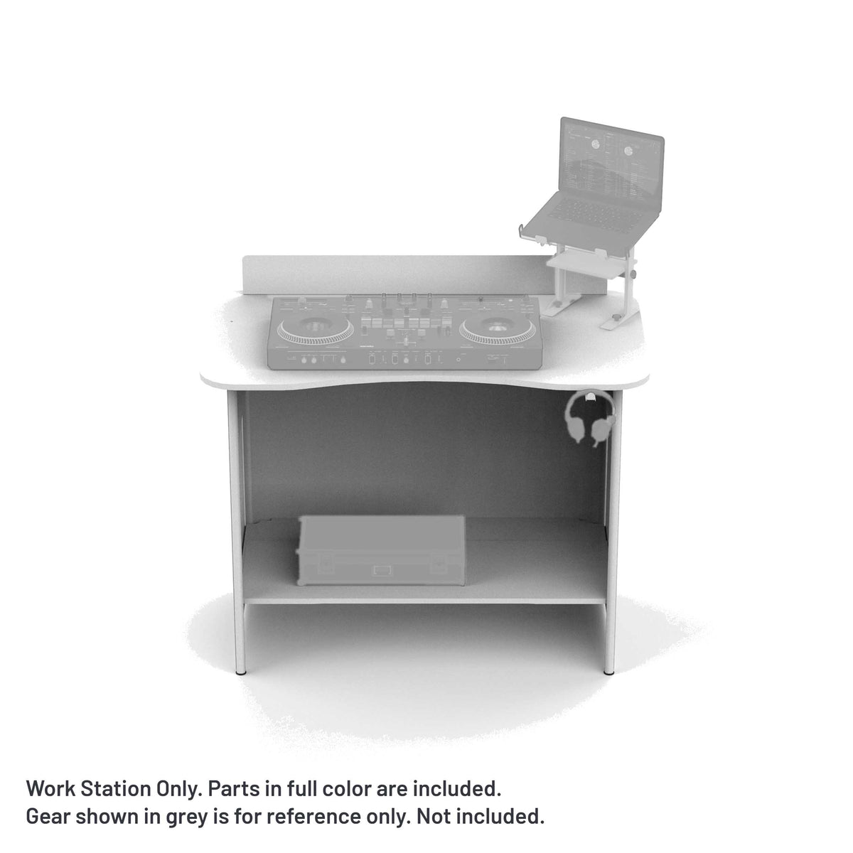 ProX XFH-MOVEWH, White Portable Folding Lightweight DJ Booth