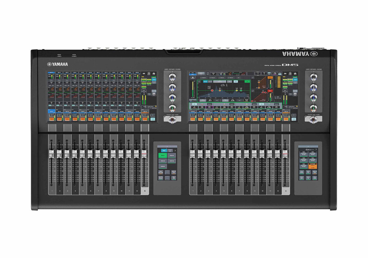 Yamaha DM5, 60-Channel Dual-Bay Digital Mixing Console with Dante, 26 Motorized Faders, and 96kHz Audio by Yamaha