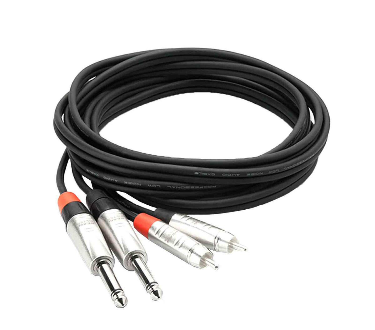 Hosa HPR0X2 Stereo Audio Cable Dual 1/4" TS Male to Dual RCA Male - Available in 3' to 20' by HOSA