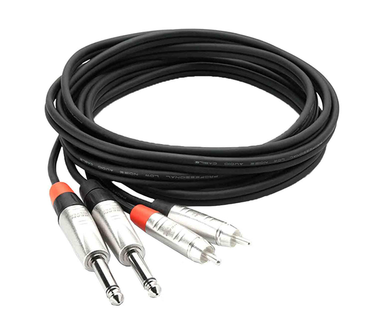 Hosa HPR0X2 Stereo Audio Cable Dual 1/4" TS Male to Dual RCA Male - Available in 3' to 20' by HOSA