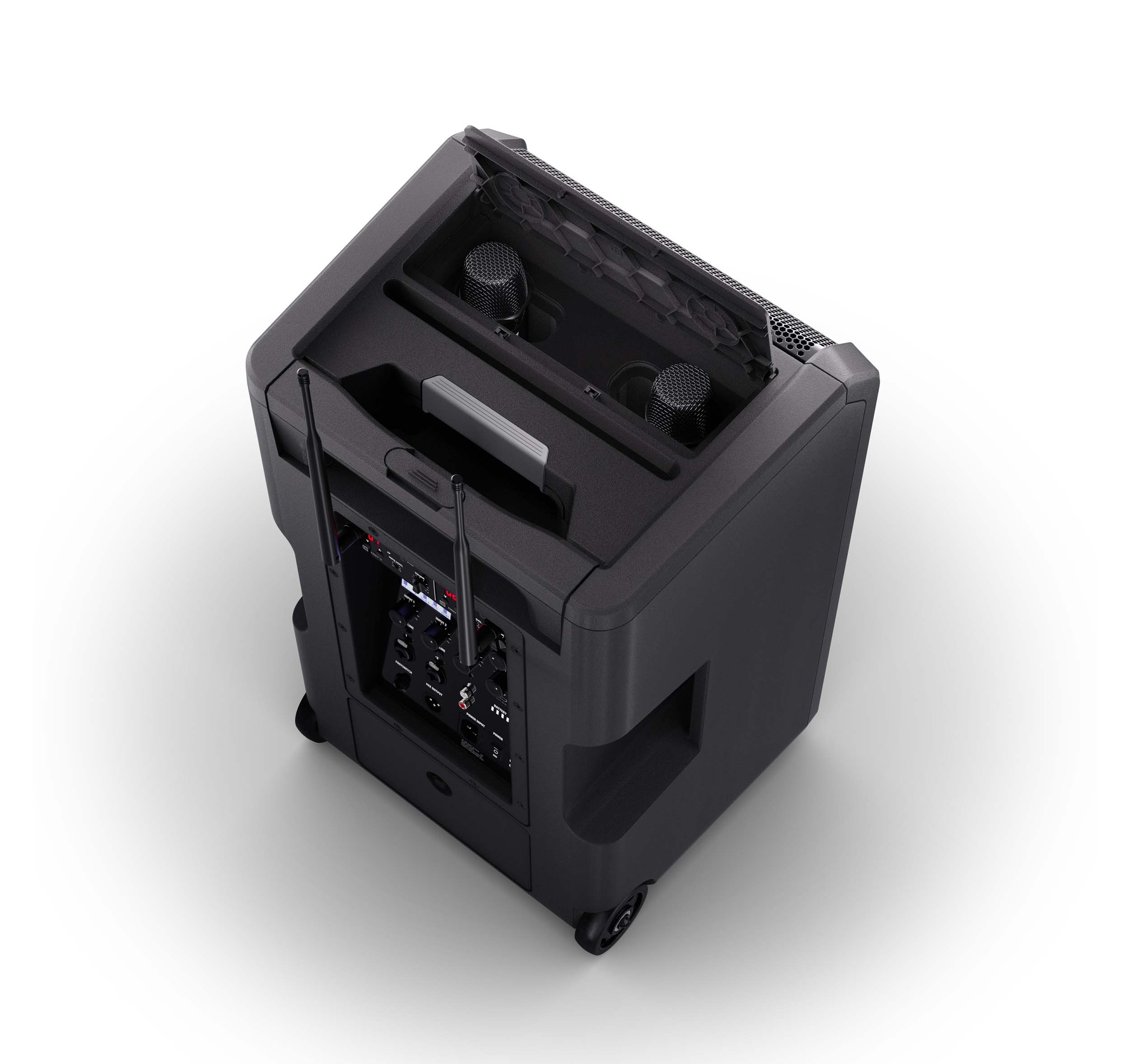 LD System ANNY 10 HHD 2 B4.7, 10" Portable Battery-Powered Bluetooth PA System with Mixer and 2x Wireless Handheld Microphones by LD Systems