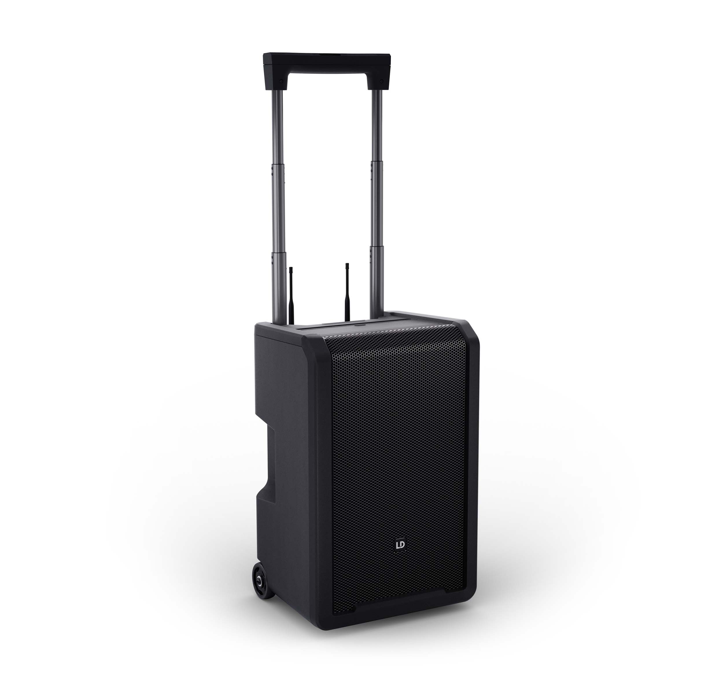 LD System ANNY 10 HHD 2 B4.7, 10" Portable Battery-Powered Bluetooth PA System with Mixer and 2x Wireless Handheld Microphones by LD Systems