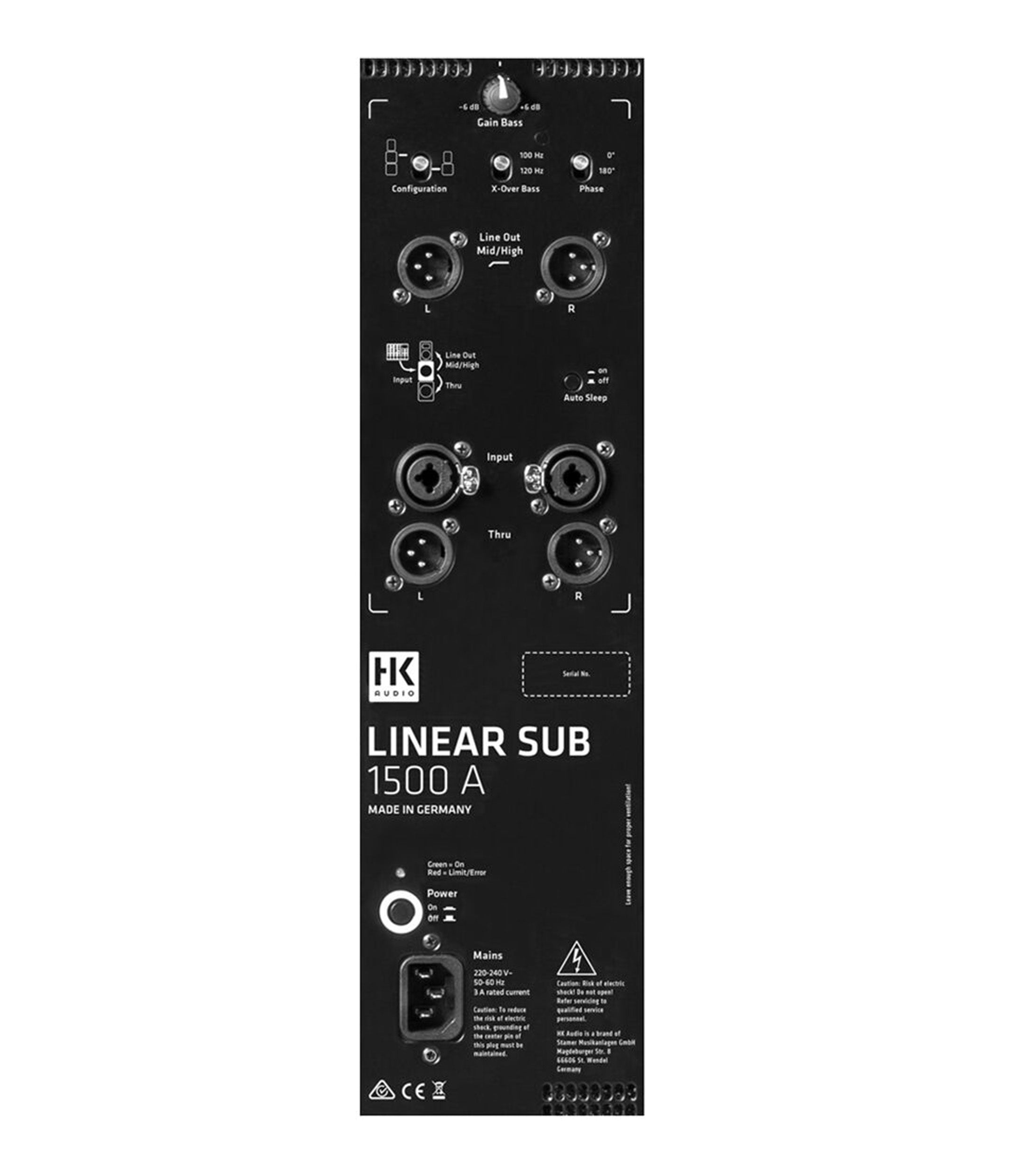 HK Audio LINEAR-SUB-1500-A, 15" Powered Bass Reflex Subwoofer - 1200W by HK Audio
