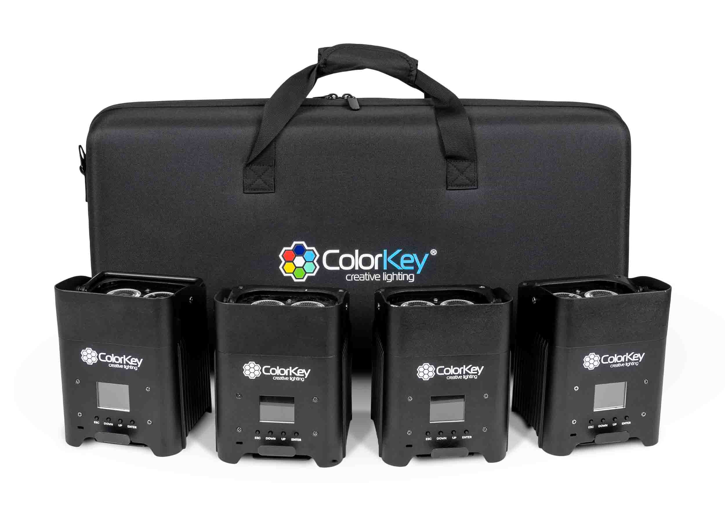 Colorkey CKU-7064, AirPar HEX 4 4-Pack Bundle with Hardshell Case by ColorKey