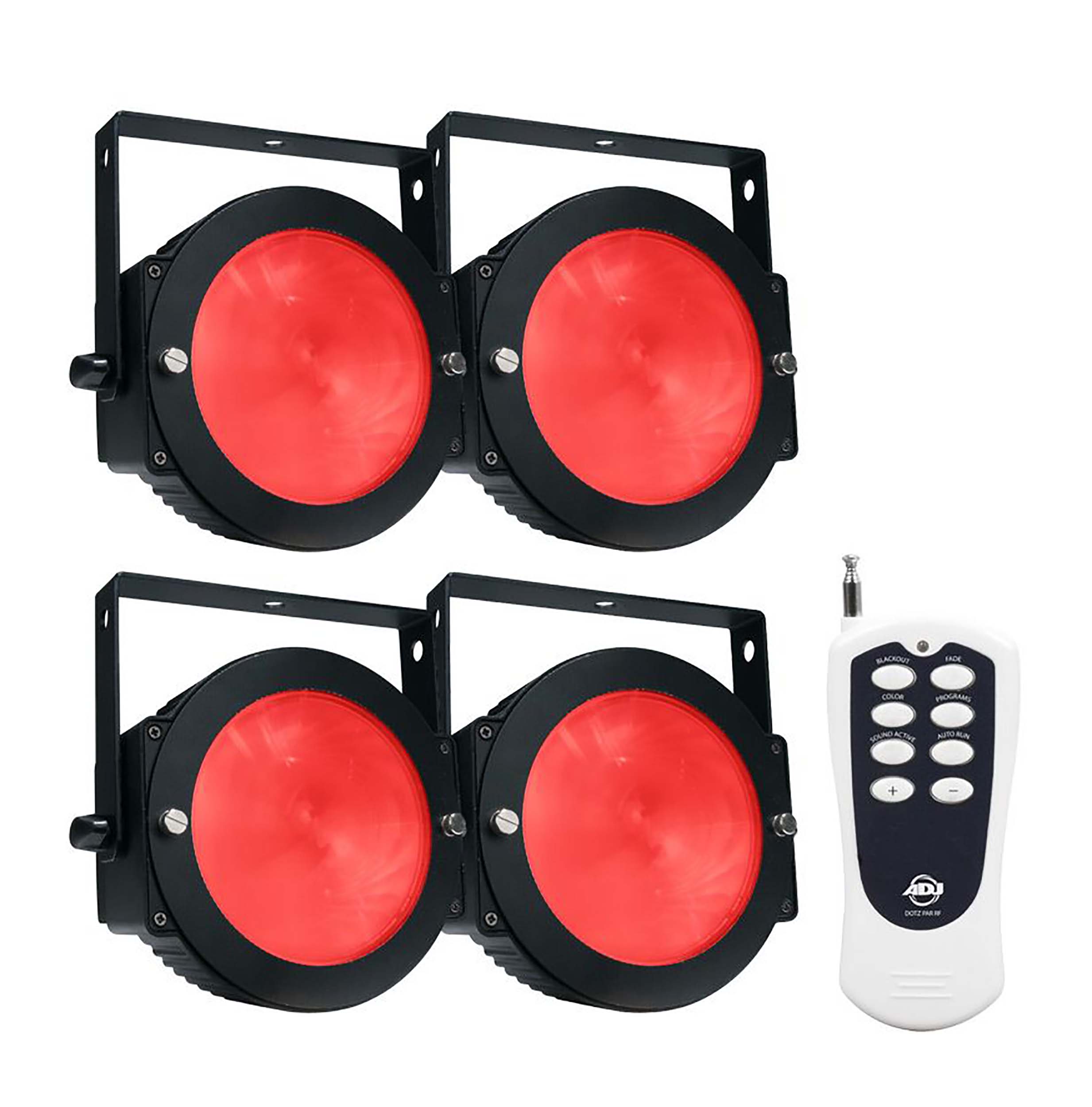 ADJ DOTZ PAR PAK, Four (4) Dotz Pars and One Dotz Par Rf Remote by ADJ