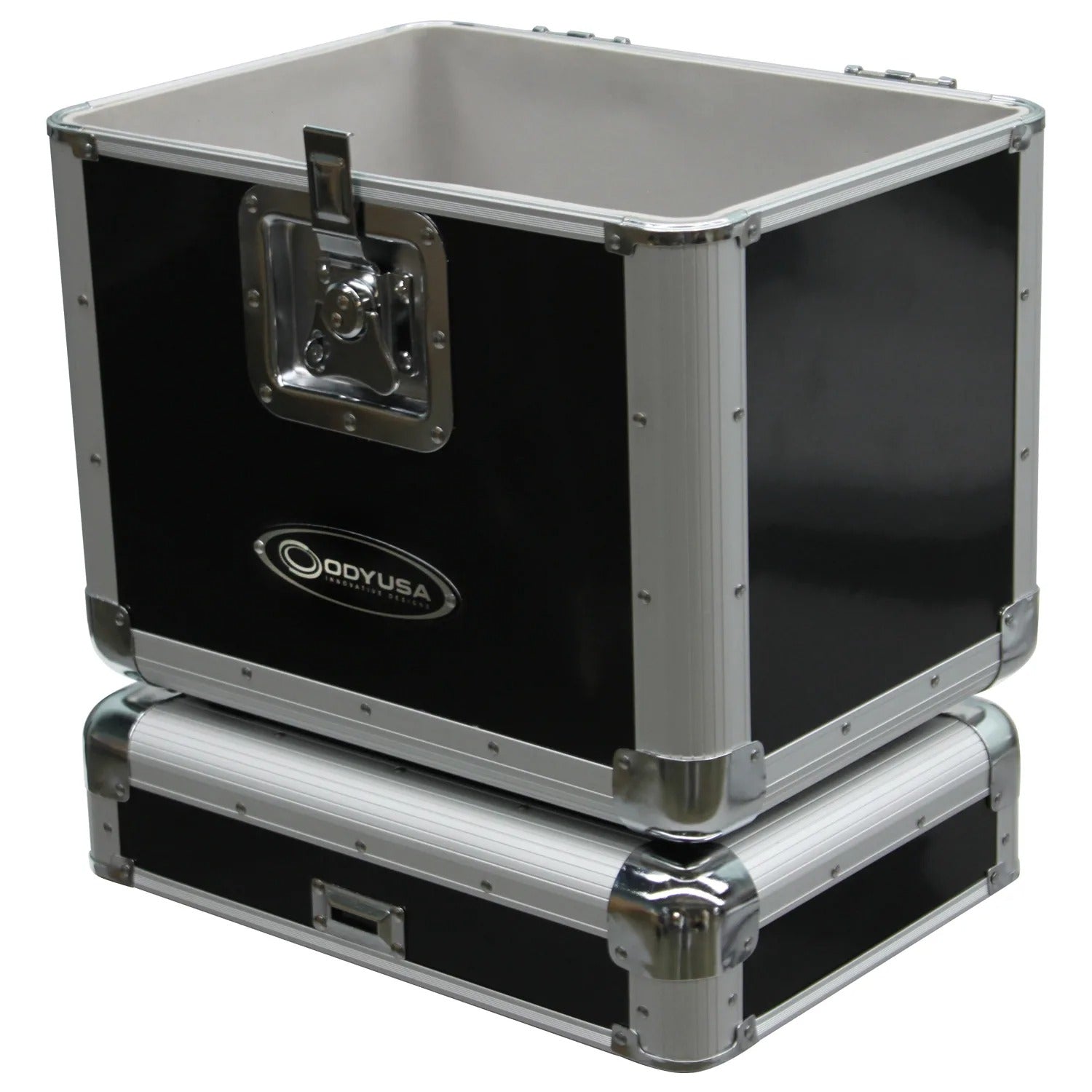 B-Stock Scratch & Dent: Odyssey KLP2BLK, KROM Series Black Stackable Record / Utility Case for 70 12″ Vinyl Records And LPs by Odyssey