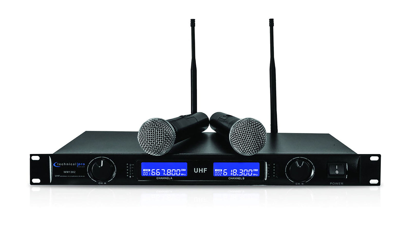Technical Pro WM1302 Dual UHF Wireless Microphone System by Technical Pro