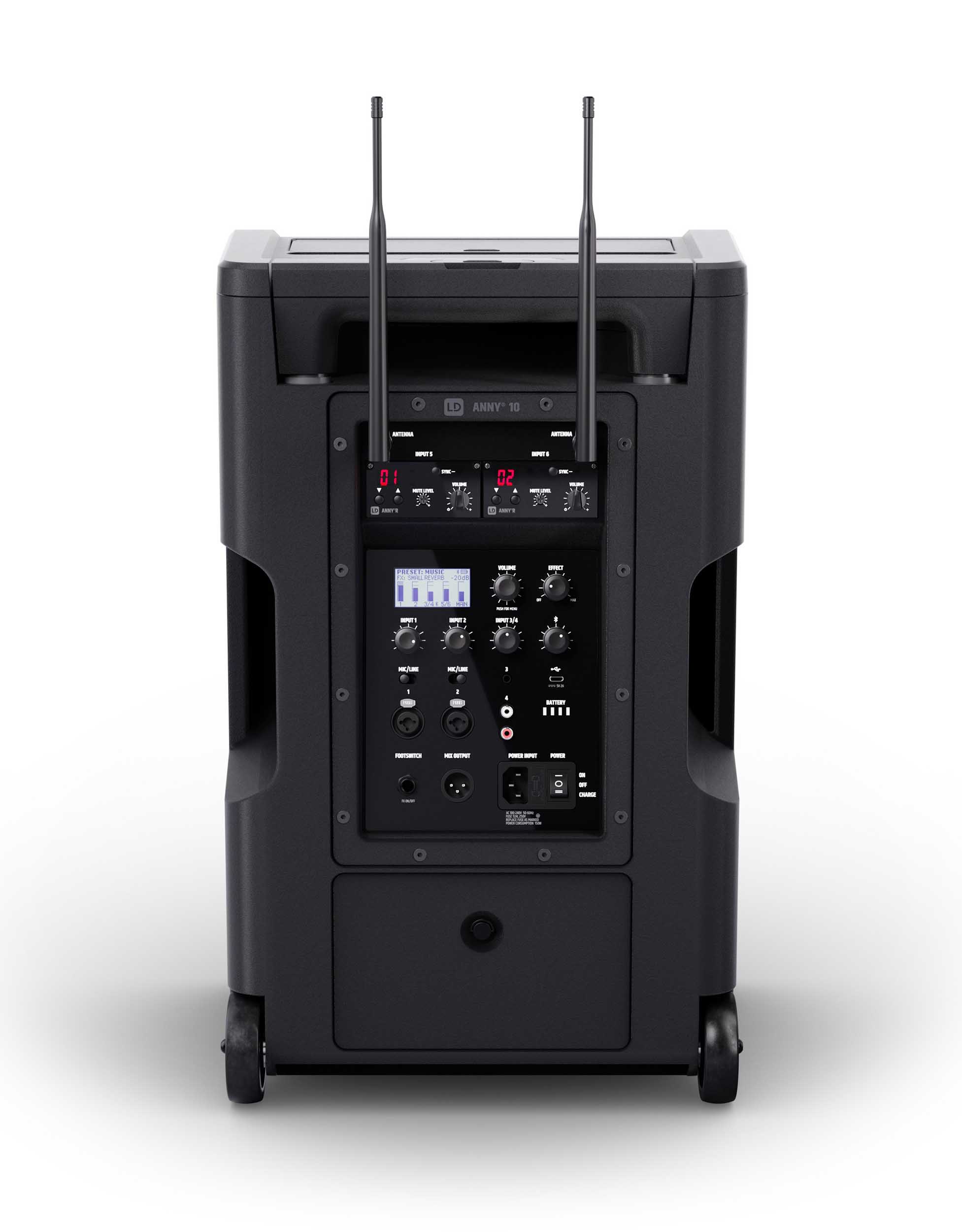LD System ANNY 10 BPH2 B5.1, 10" Portable Battery-Powered Bluetooth PA System with Mixer and 2x Headset Microphones Including Bodypacks by LD Systems