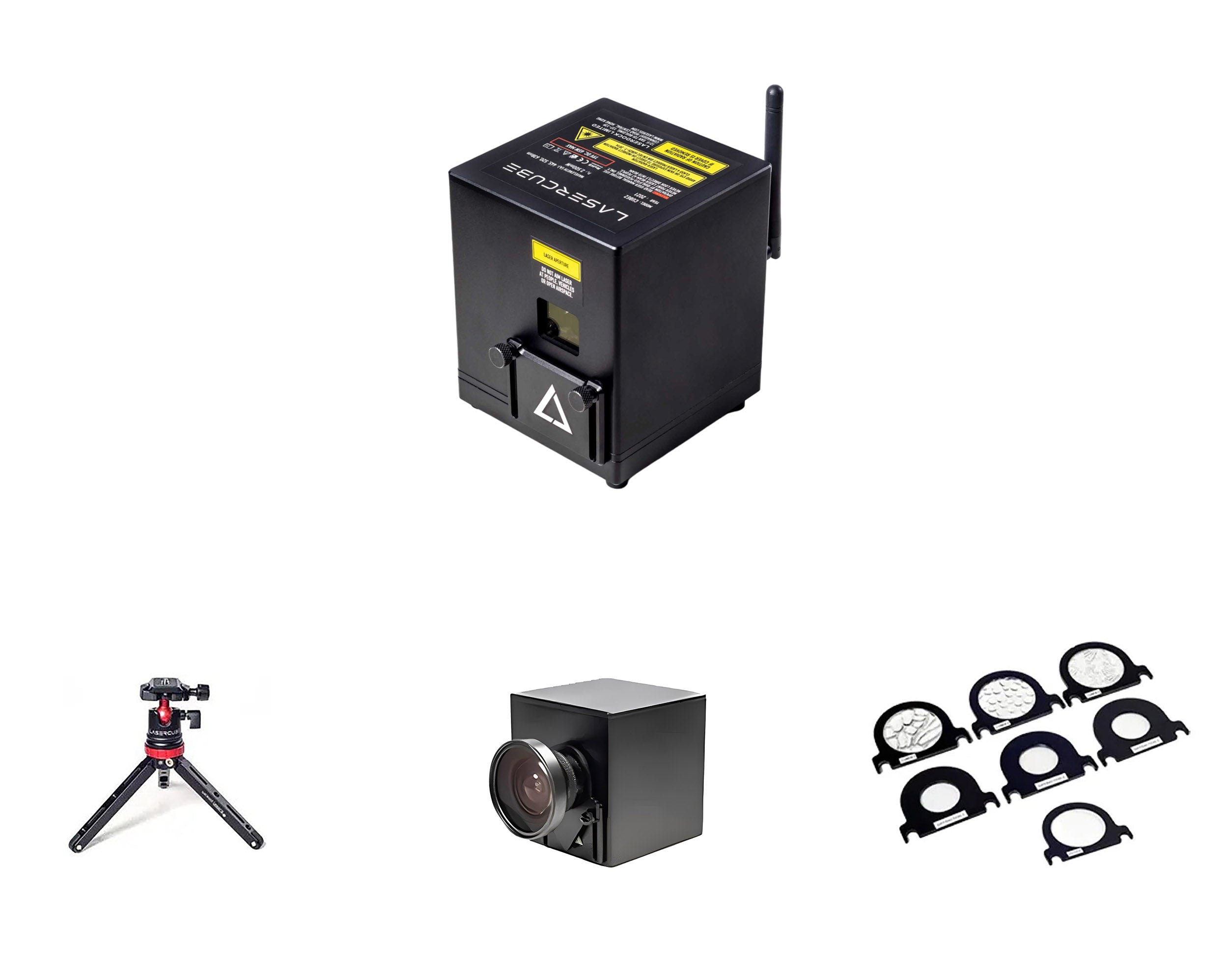 X-Laser LaserCube 2.5W WIFI DJX, DJ Package by Wicked Lasers with Tripod, Expander Lens and Optics Kit by X-Laser