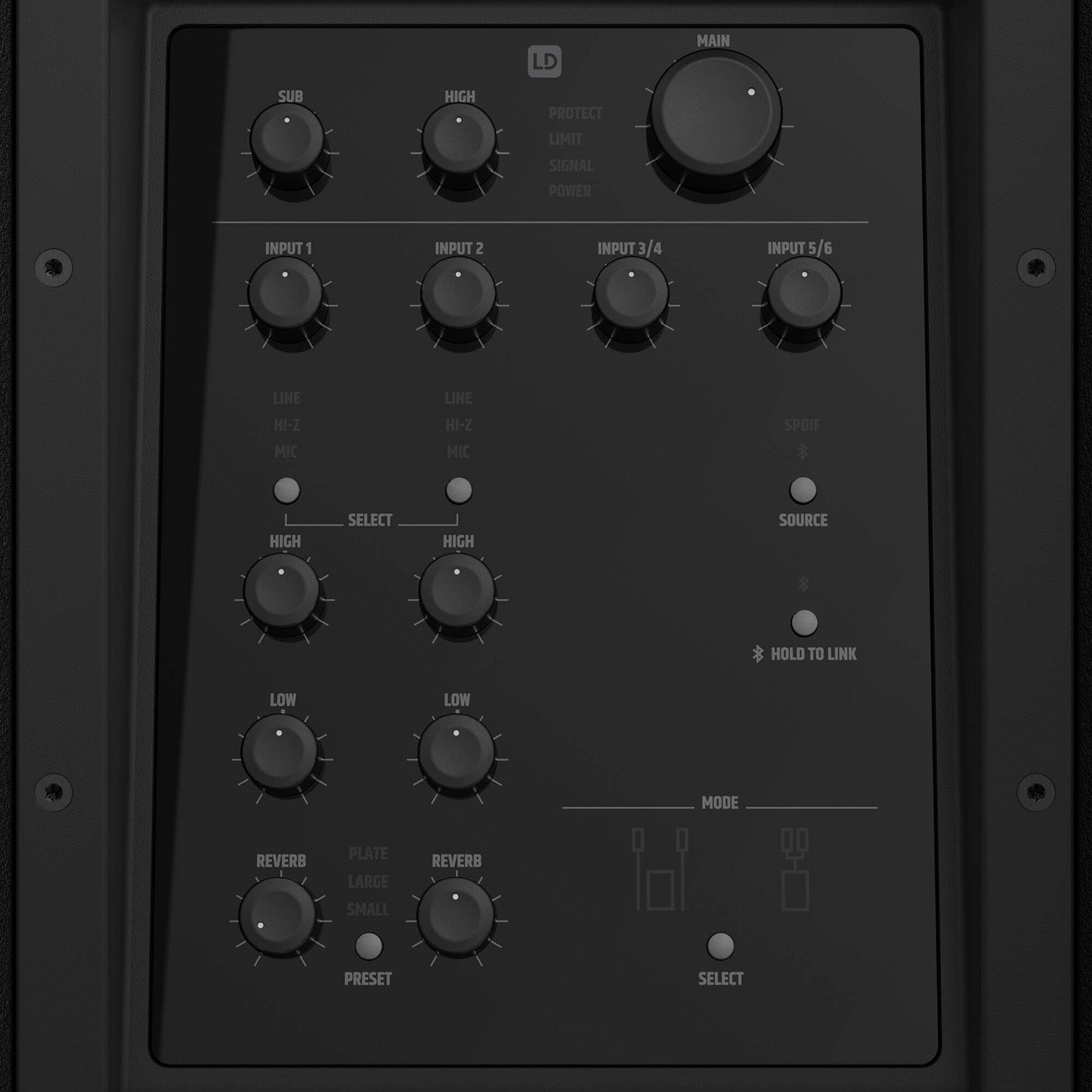 LD Systems DAVE 18 G4X Compact 2.1 Powered PA System with Bluetooth and Mixer - 2000W RMS by LD Systems