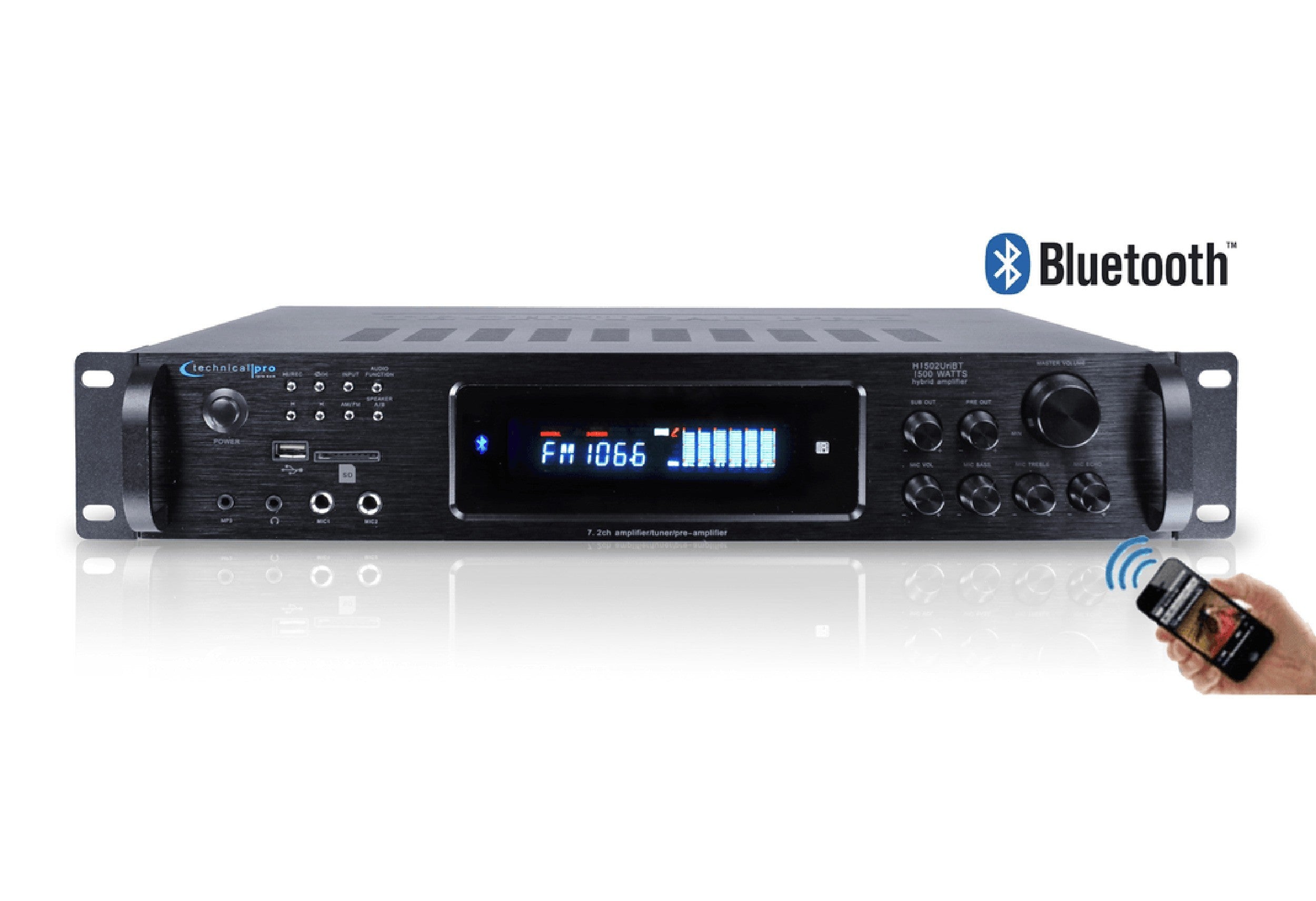 Technical Pro H2502URBT Digital Hybrid 2500-Watt Amplifier by Technical Pro