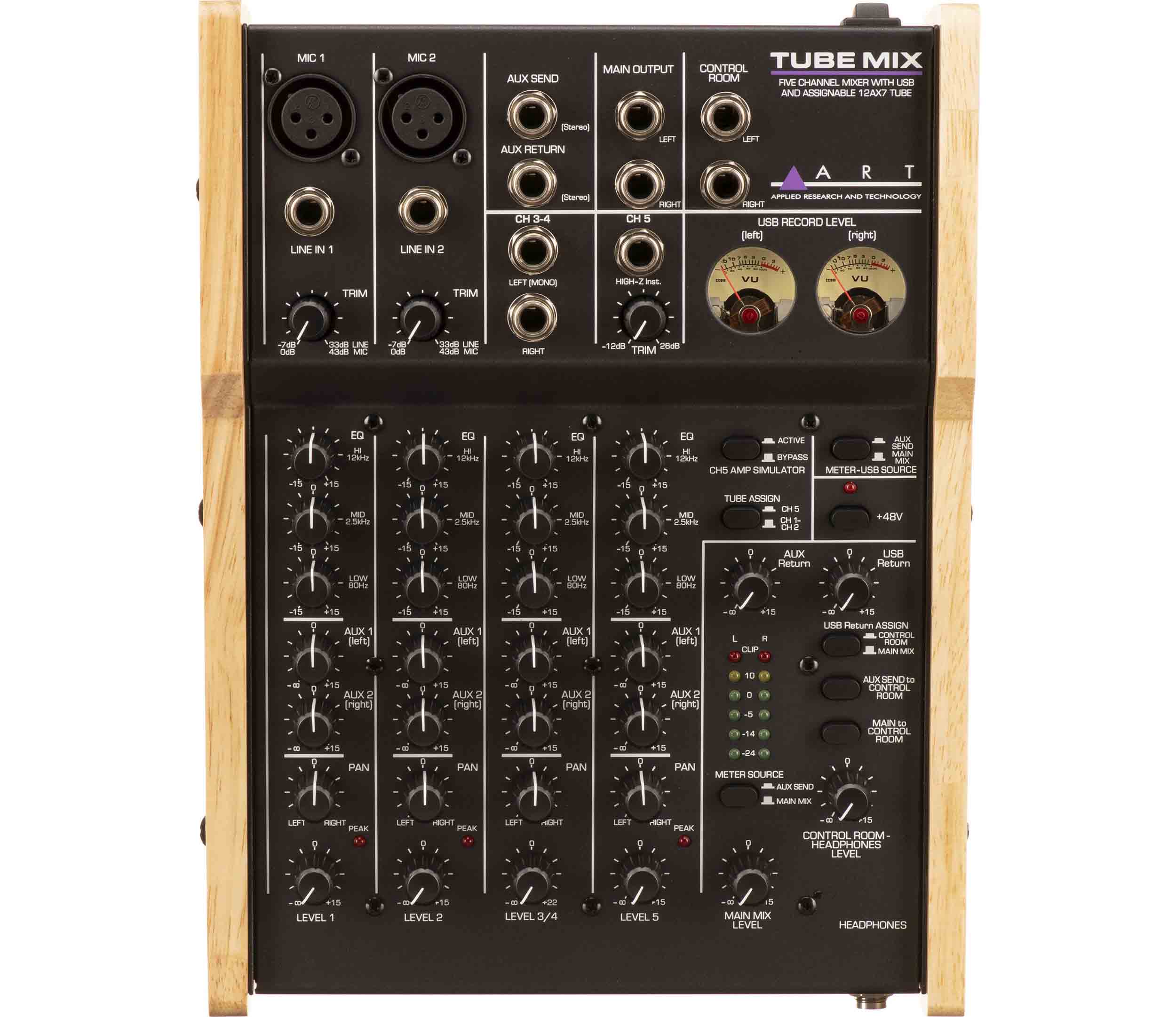 ART Pro Audio TUBEMIX 5-Channel Mixer with USB and Assignable Tube by ART