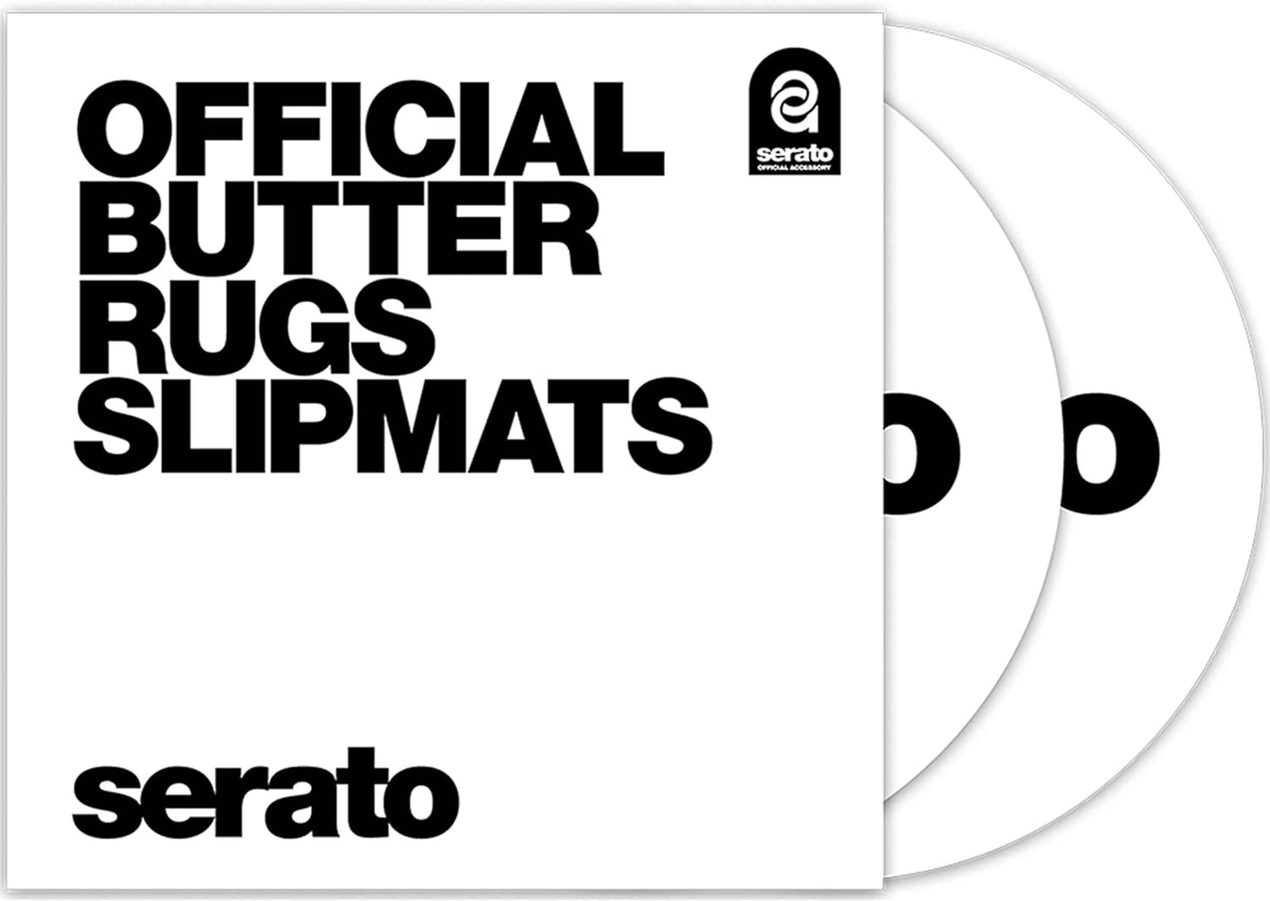 Serato OSA-SM-WHT-BR 12" White Butter Rug Slipmats - Pair by Serato