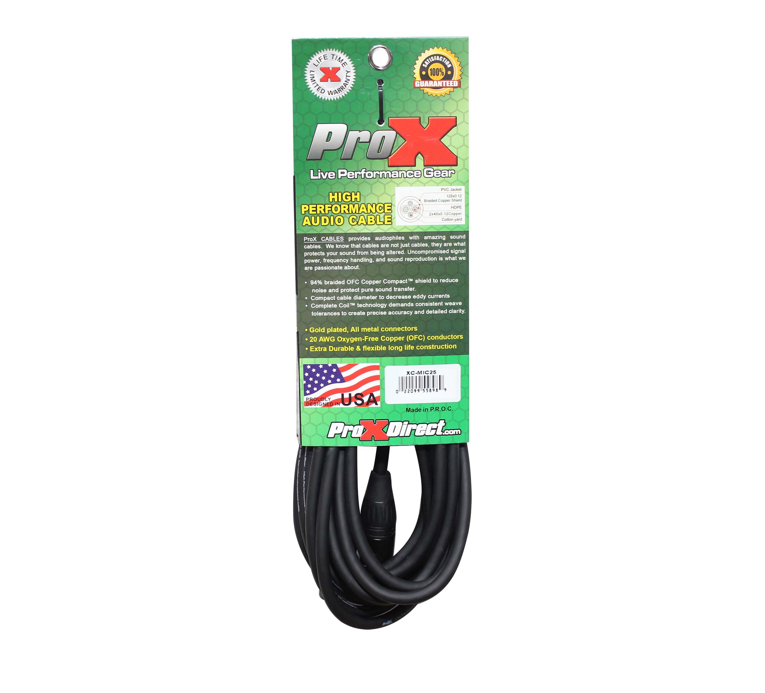 ProX XC-MIC25 X40, 25 Ft Balanced XLR-F to XLR-M High Performance Microphone Cable DJ Package - 40 Pack by ProX Cases