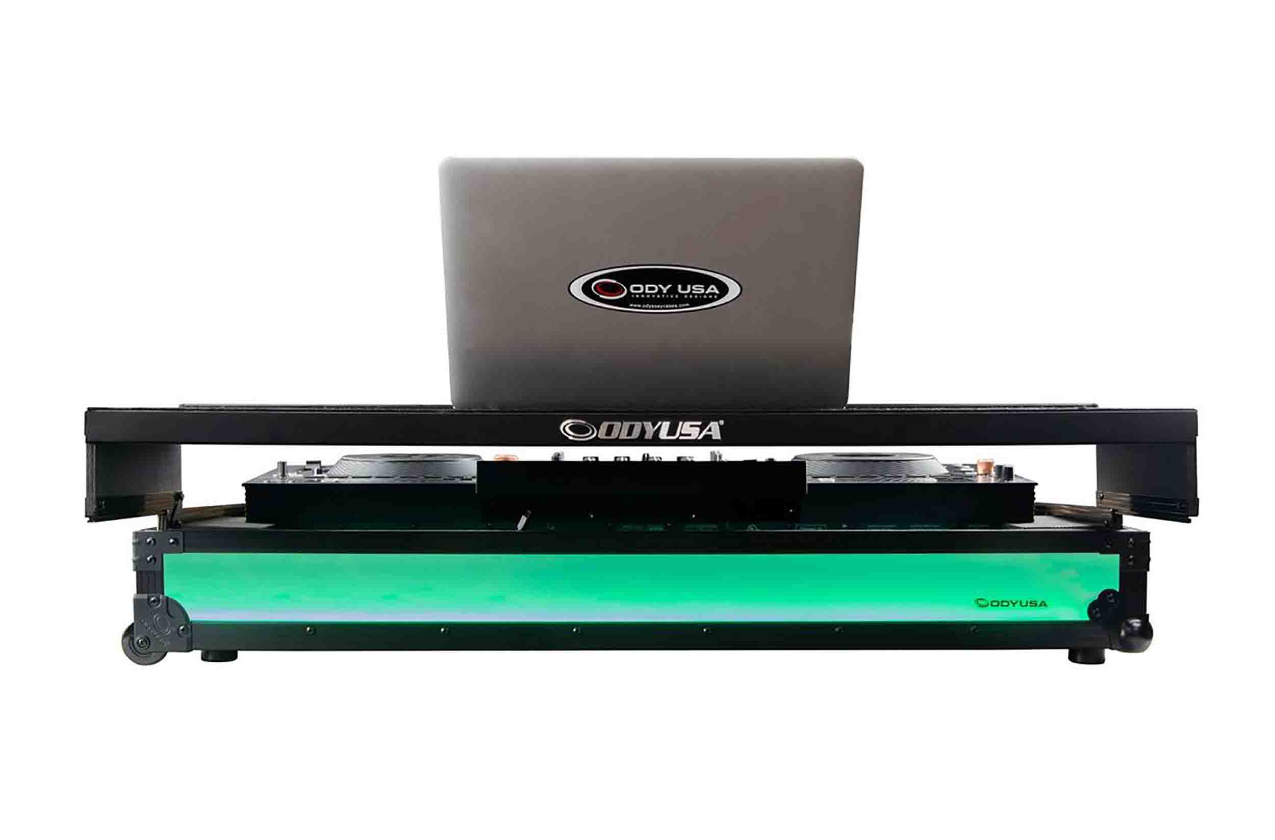 Odyssey FFXOPUSQUADCW1, Flight Effects Case for Pioneer DJ OPUS-QUAD Controller with Glide Style Laptop Platform and Wheels by Odyssey