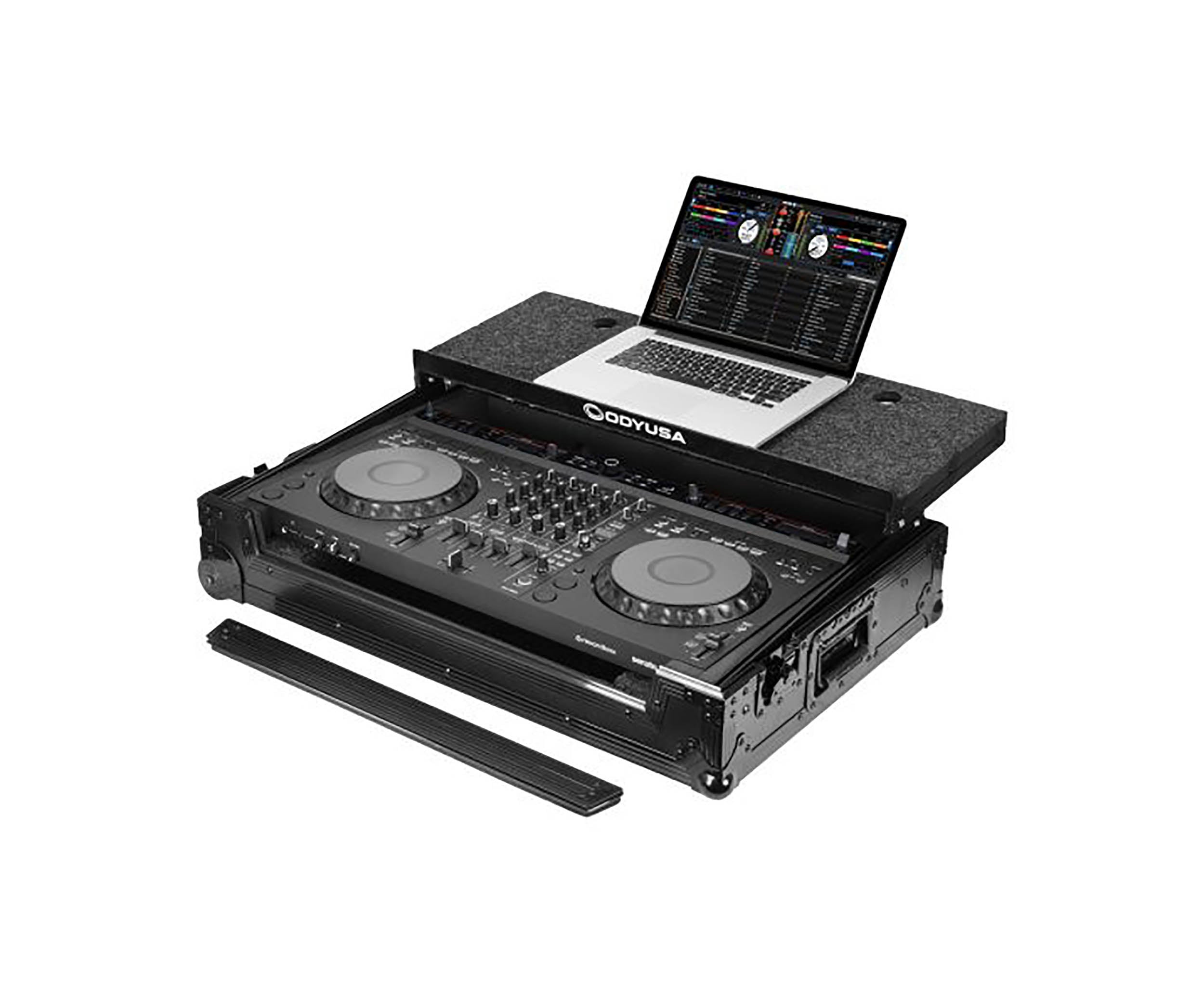 Odyssey FZGSDDJGRV6BLCW, Protective Case for AlphaTheta DDJ-GRV6 with Patented Glide Platform and Corner Wheels - Black by Odyssey
