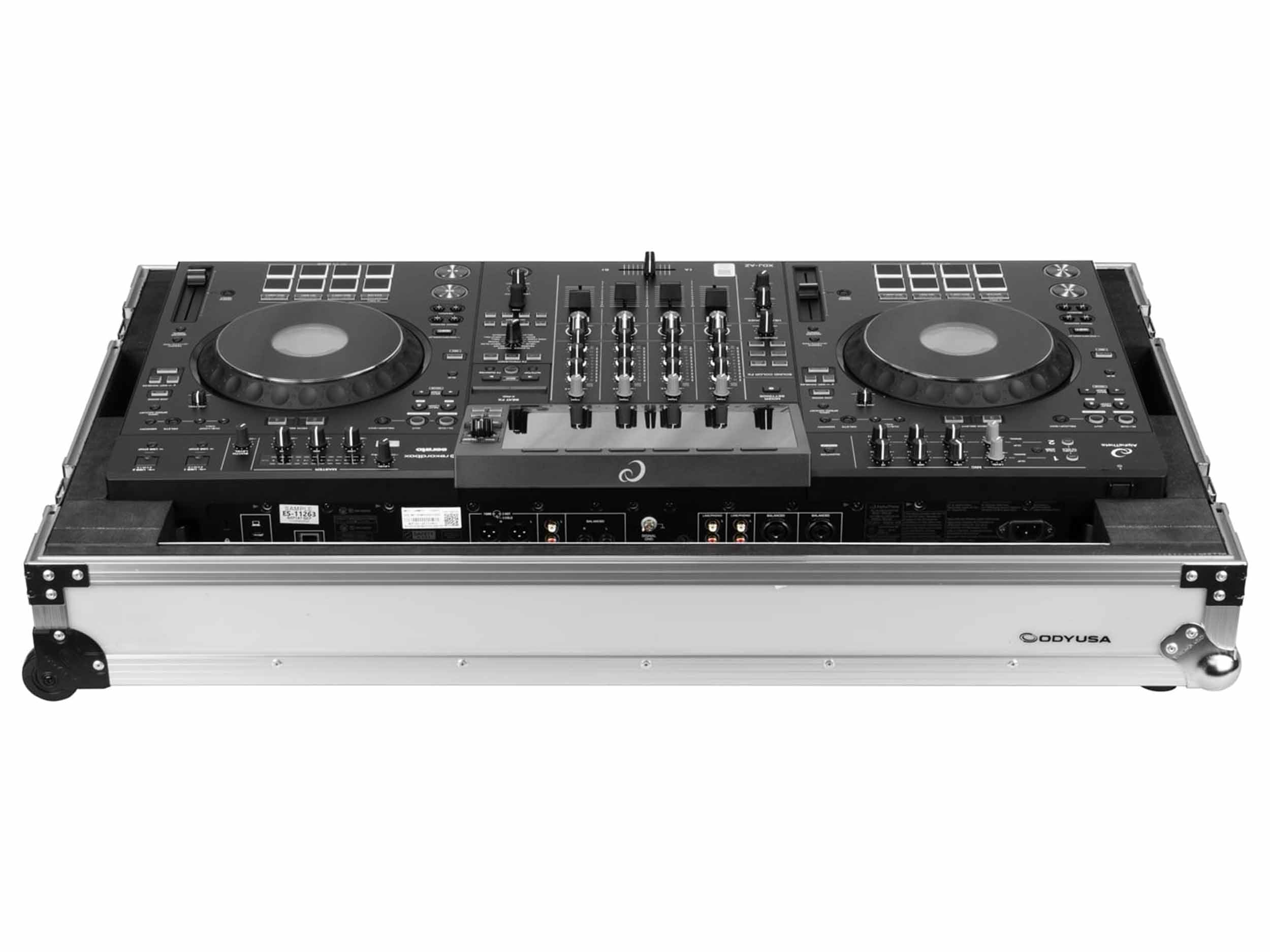 Odyssey SCXDJAZCW1 Flight Effects Clear Lid Case for AlphaTheta XDJ-AZ 1U LED with Wheels by Odyssey
