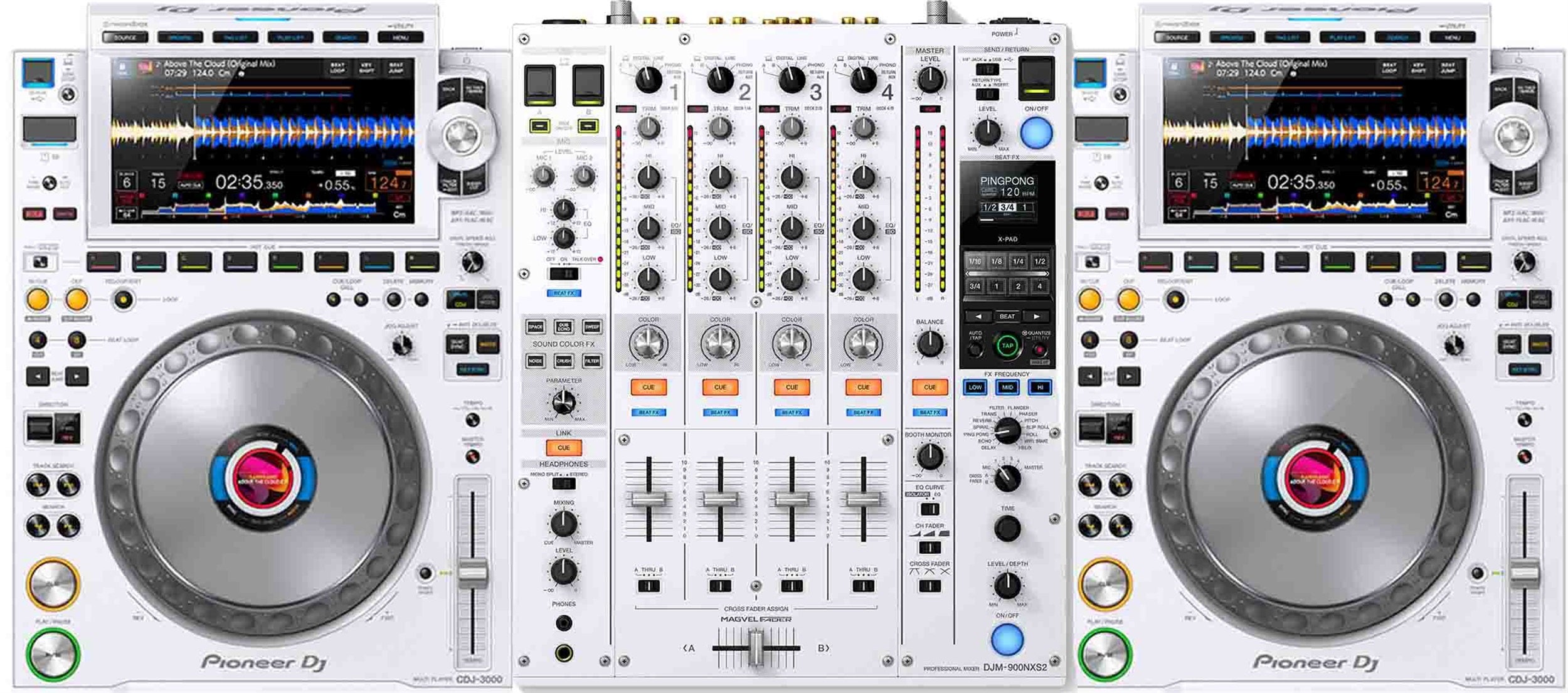B-Stock: Pioneer DJ Dual CDJ3000 and DJM900NXS2 DJ Package in White by Pioneer DJ