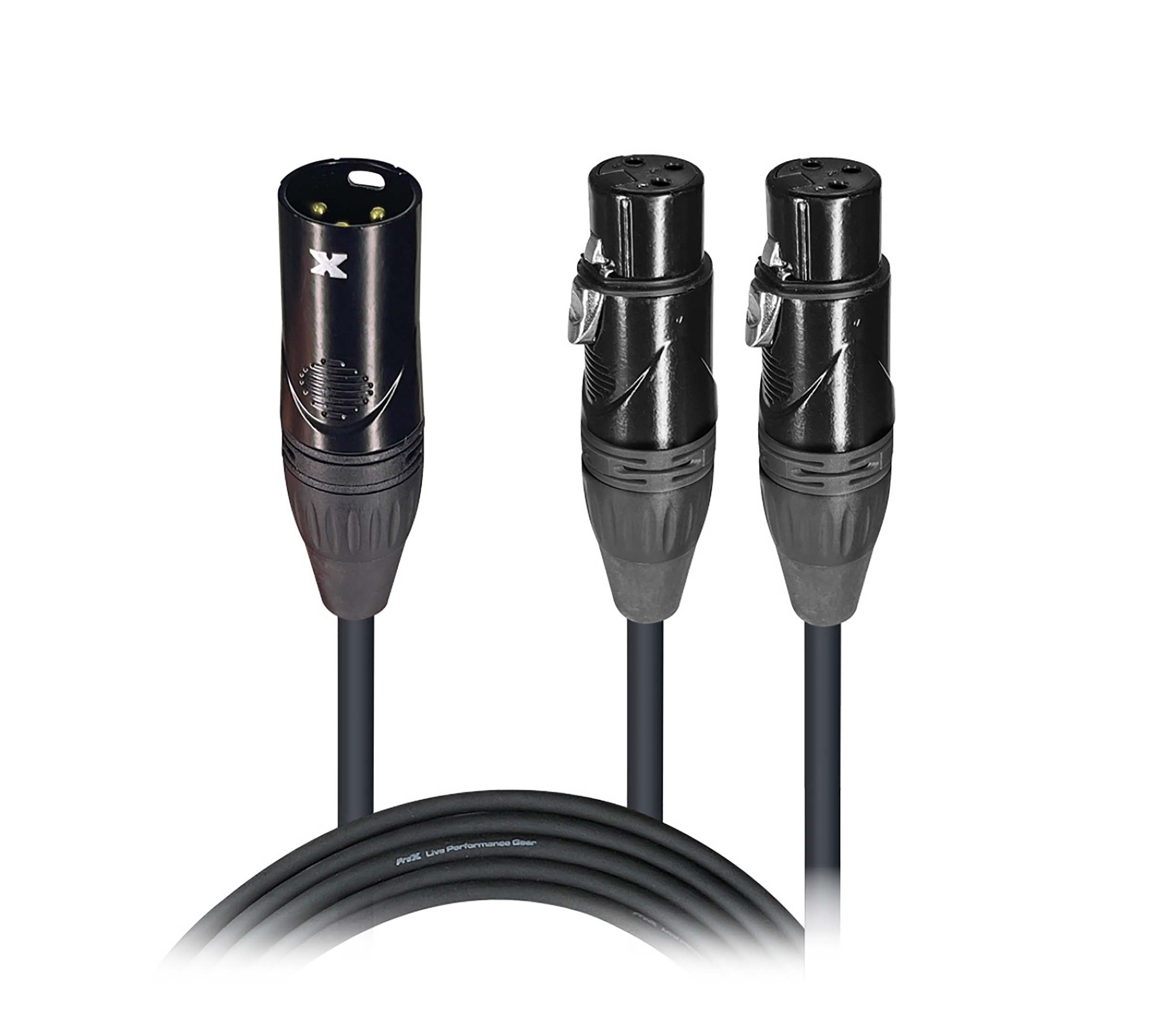 ProX XC-YXM, Balanced XLR-M to Dual XLR-F High Performance Audio Y Cable - 6 Inches by ProX Cases