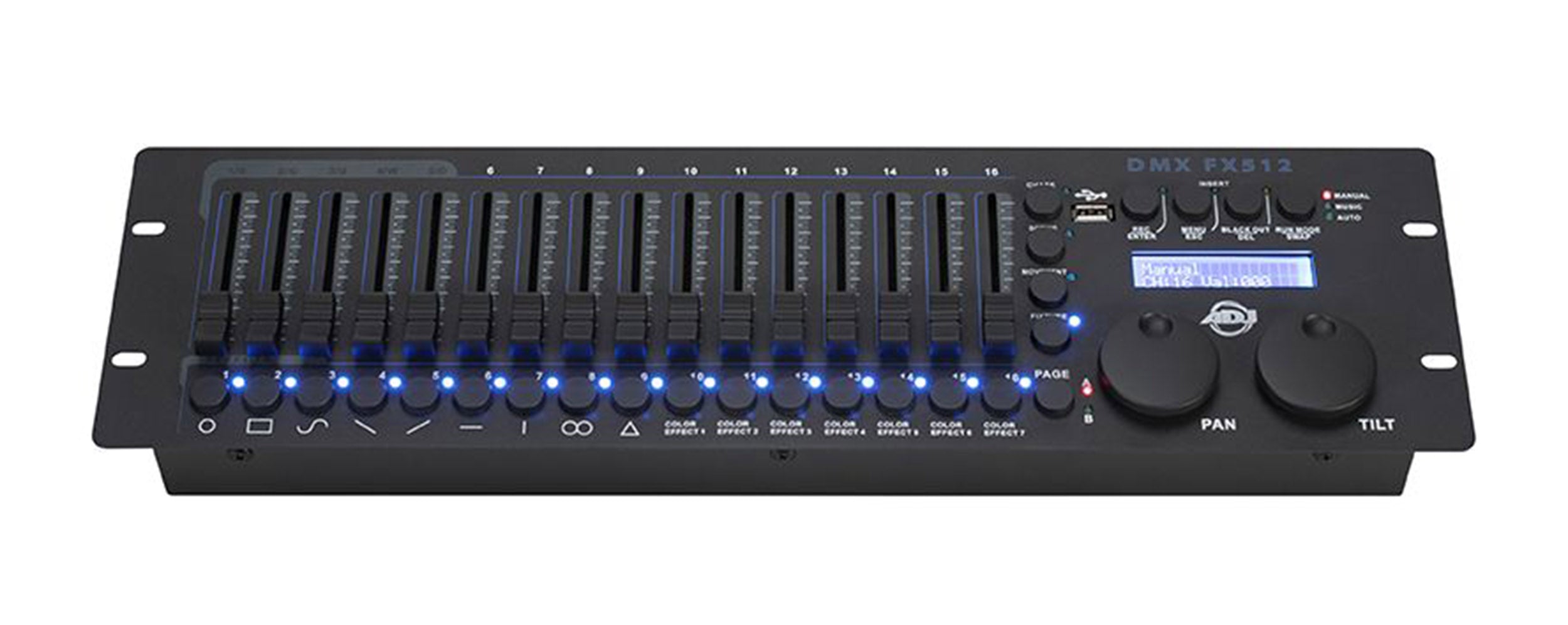 ADJ DMX FX512, 19" Rack Mount DMX Controller for Moving Heads and LED Pars by ADJ