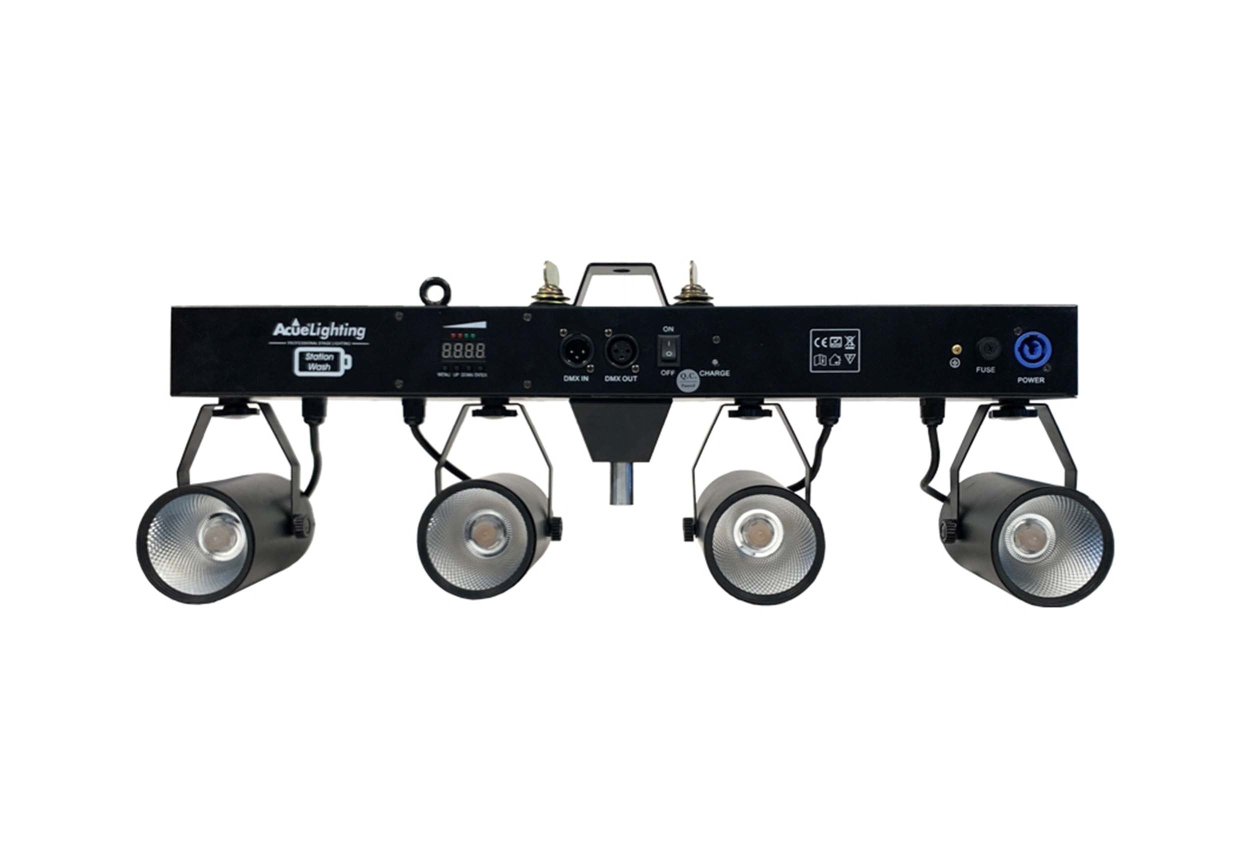 Acue Station Wash, 40W Warm White LED Battery-Powered Wash Lights with Pixel Control and IR Remote by Acue Lighting