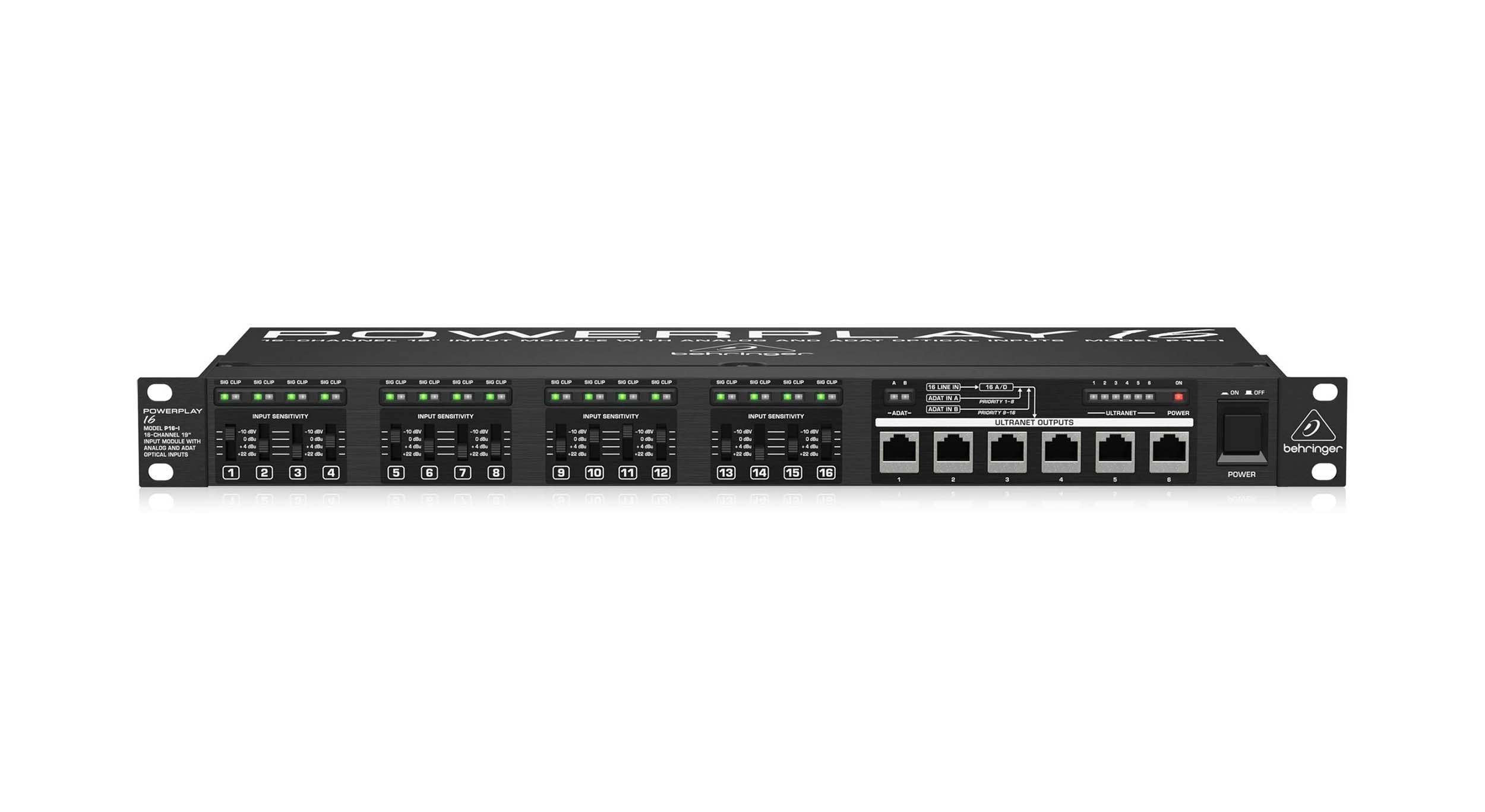 Behringer Powerplay P16-I, 16-Channel 19-Inch Input Module with Analog and ADAT Optical Inputs by Behringer