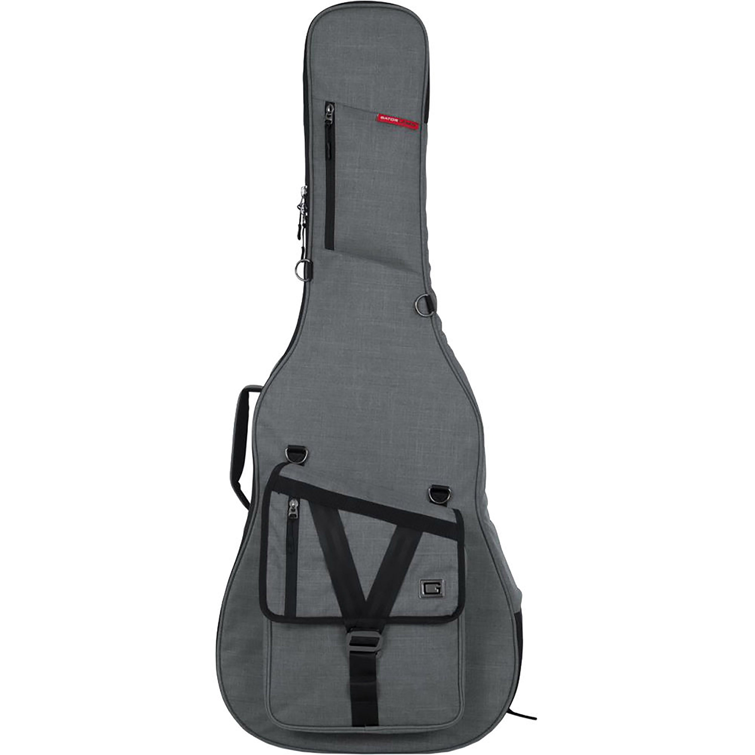 Gator Cases GT-ACOUSTIC-GRY Transit Series Acoustic Guitar Gig Bag with Light Grey Exterior by Gator Cases