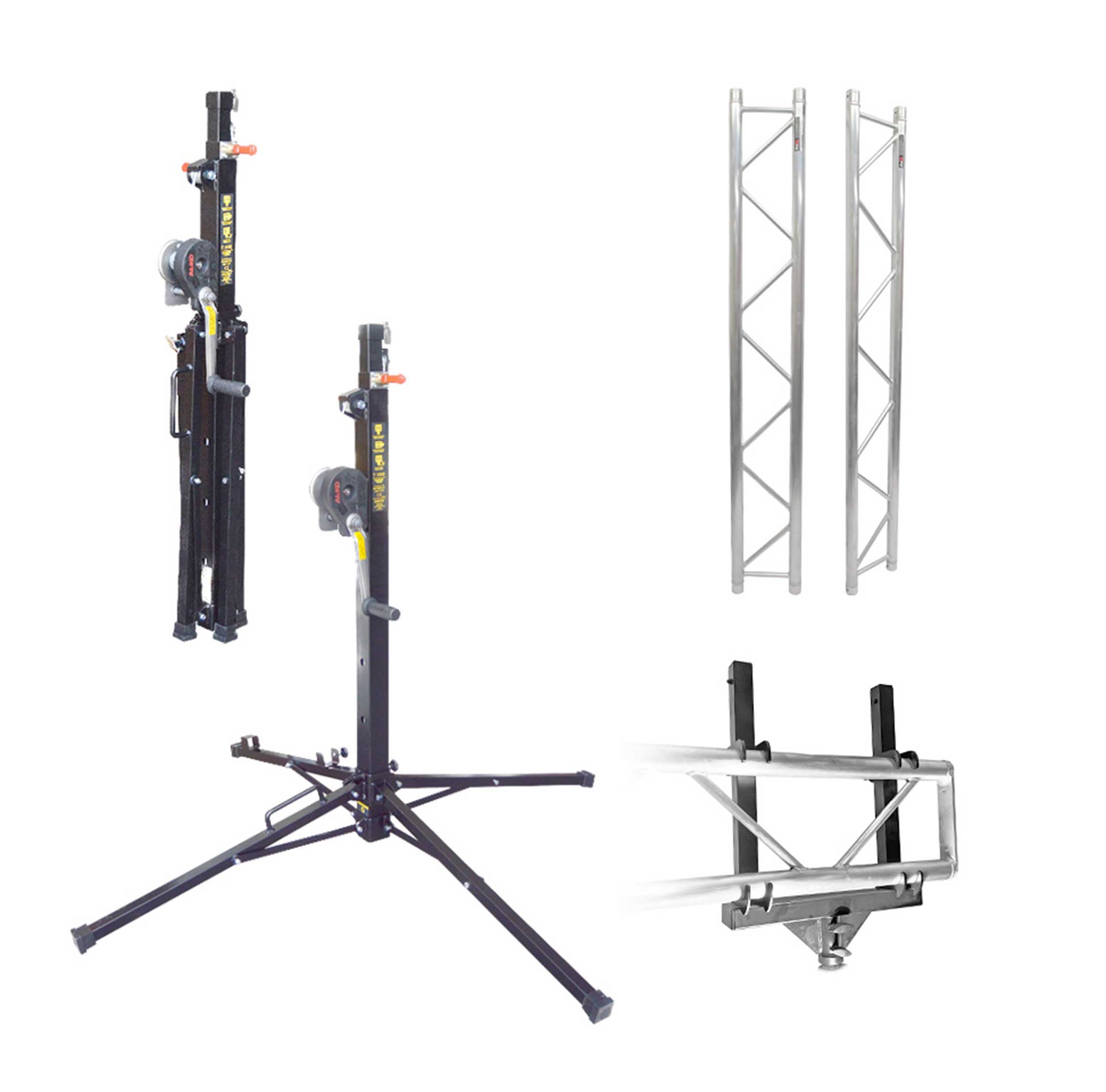 ProX F32 I-Beam Truss & Lifting Tower Package with (2) 6.56Ft Truss Segments, (2) Mount Brackets and (2) Lifting Towers by ProX Cases