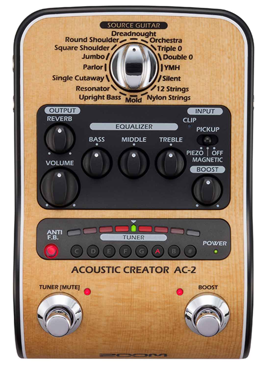 Open Box: Zoom AC-2 Acoustic Creator Direct Box With 16 Source Guitars by Zoom