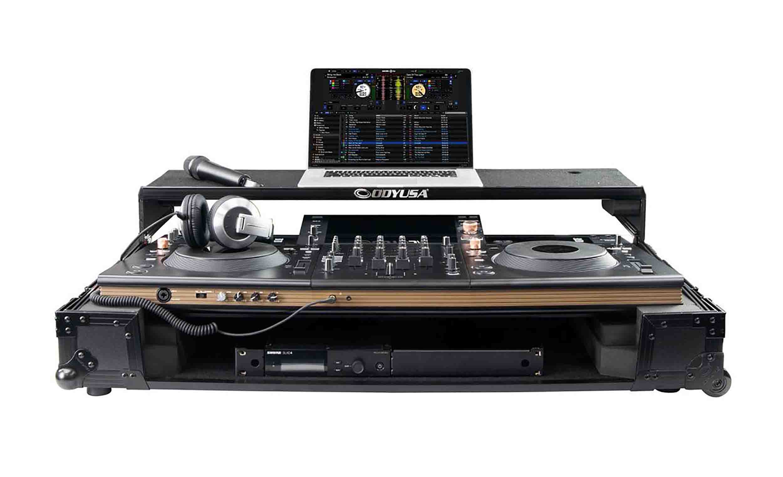 Odyssey FFXOPUSQUADCW1, Flight Effects Case for Pioneer DJ OPUS-QUAD Controller with Glide Style Laptop Platform and Wheels by Odyssey