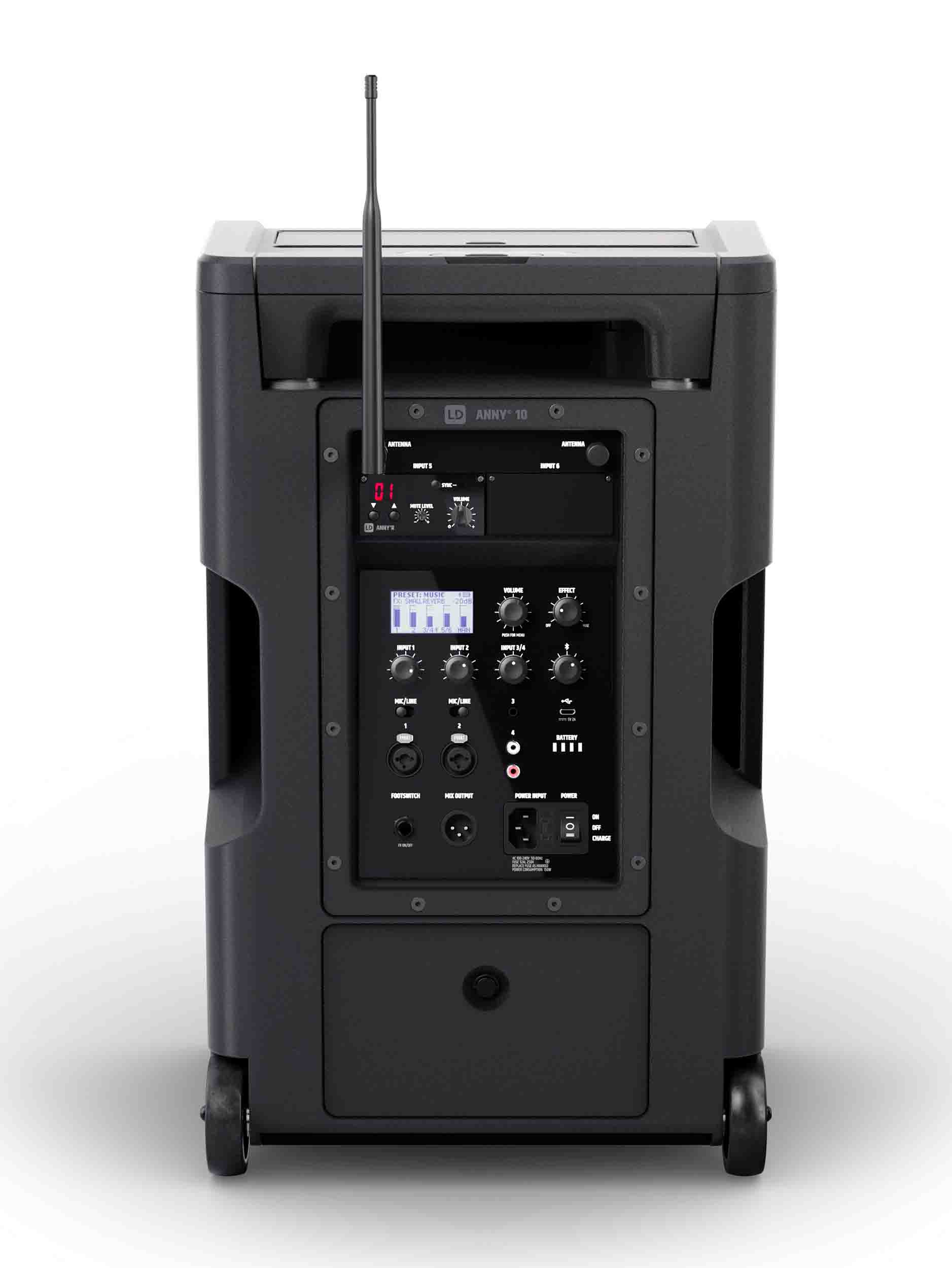 LD System ANNY 10 BPH B4.7, 10" Portable Battery-Powered Bluetooth PA System with Mixer And 1x Headset Microphone Including Bodypack by LD Systems