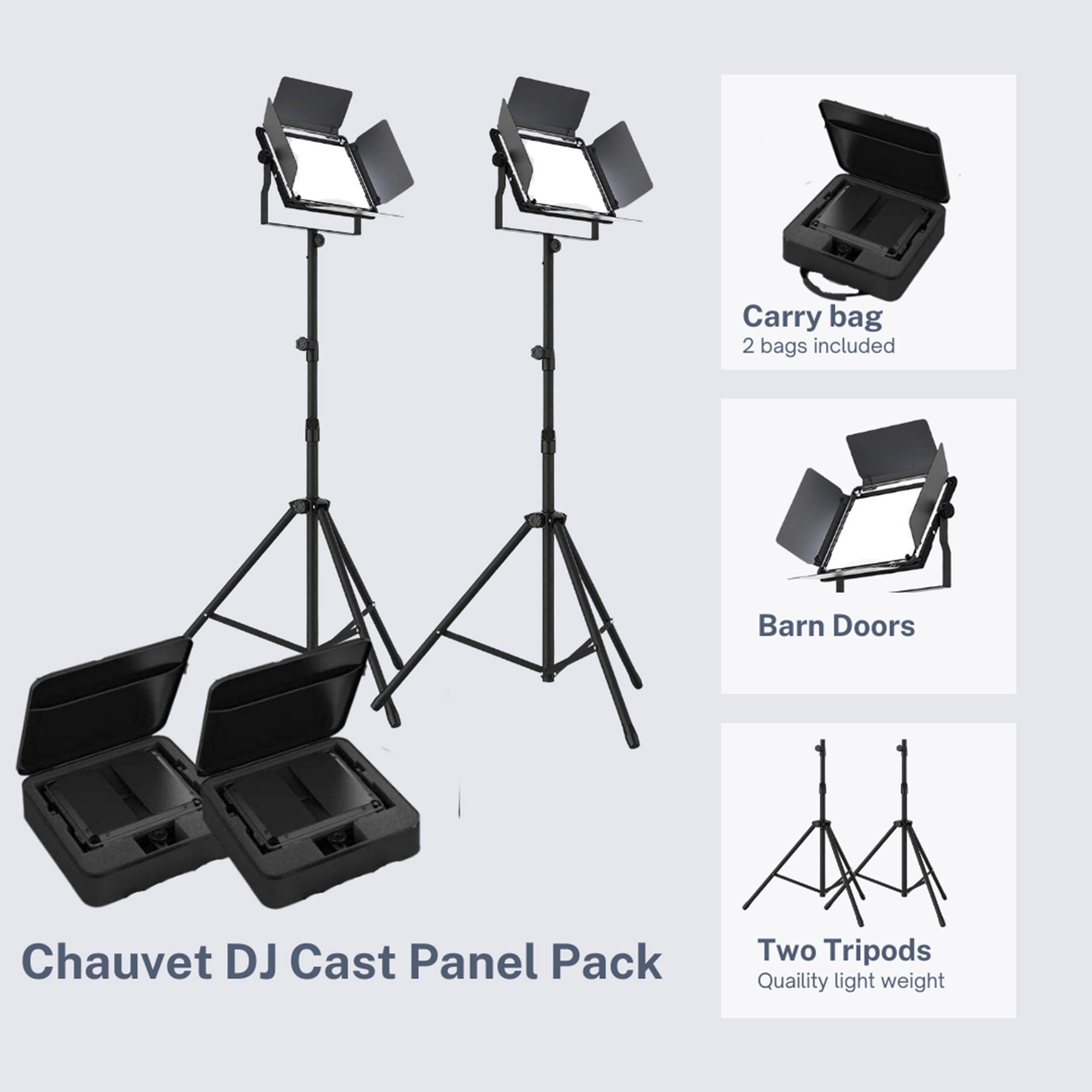 Chauvet DJ Cast Panel Pack, Complete Lighting Solution for Vlogging by Chauvet DJ