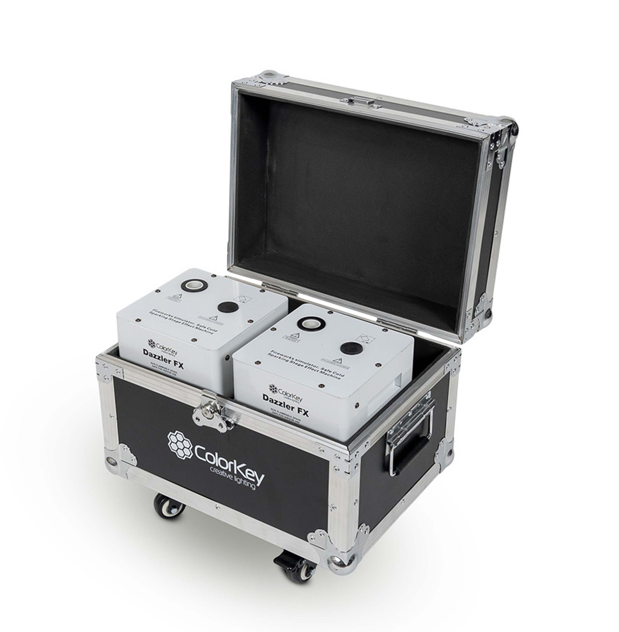 Colorkey CKU-7713 Dazzler FX MK2 2-Pack Bundle with Road Case - White by ColorKey